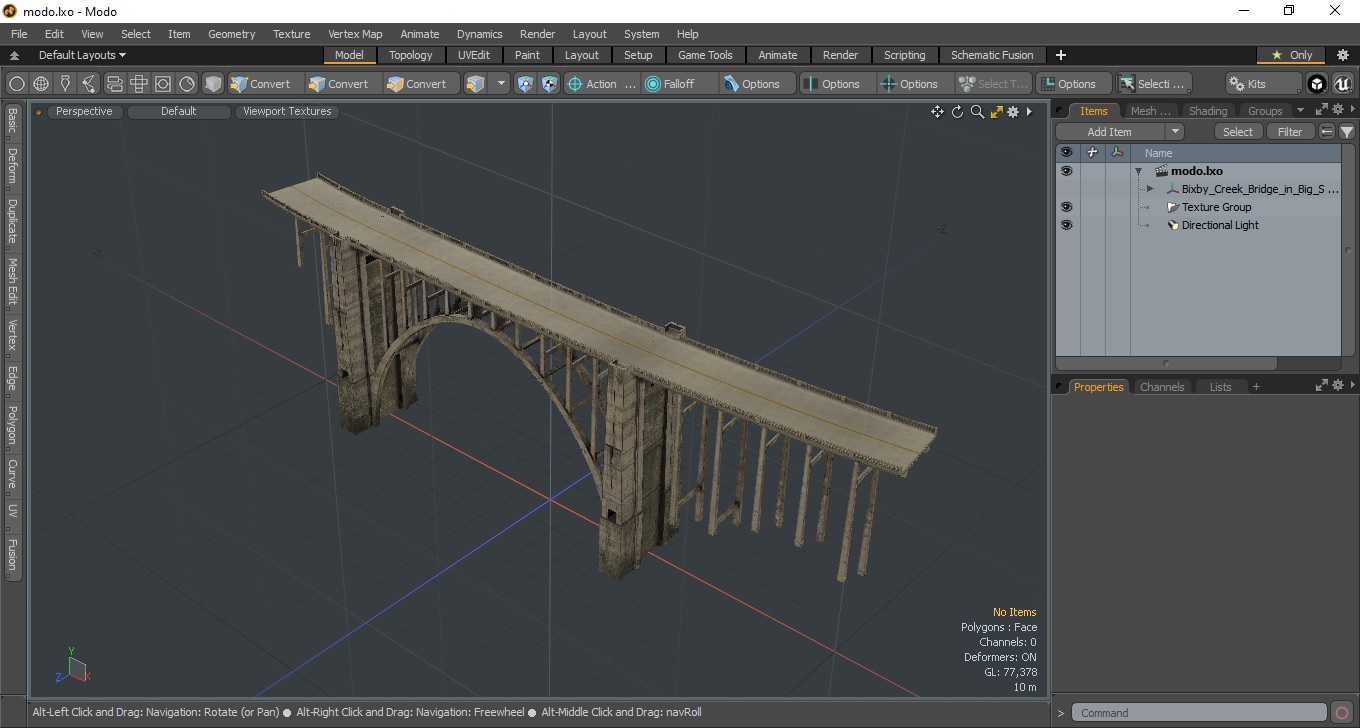 3D Arched Concrete Bridge in Big Sur model