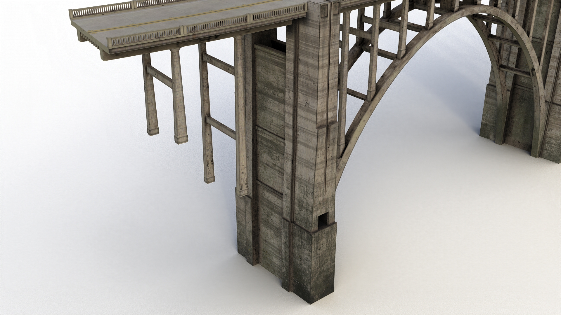 3D Arched Concrete Bridge in Big Sur model