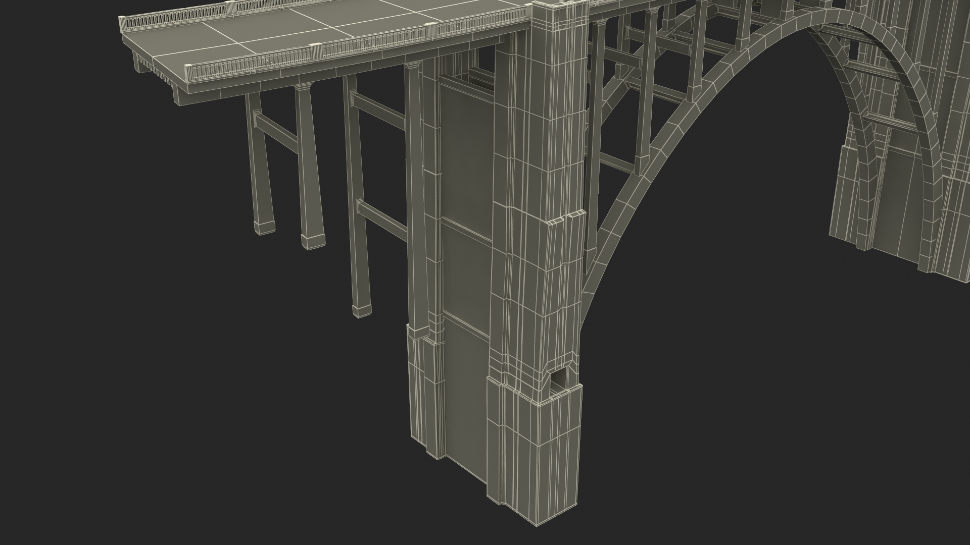 3D Arched Concrete Bridge in Big Sur model