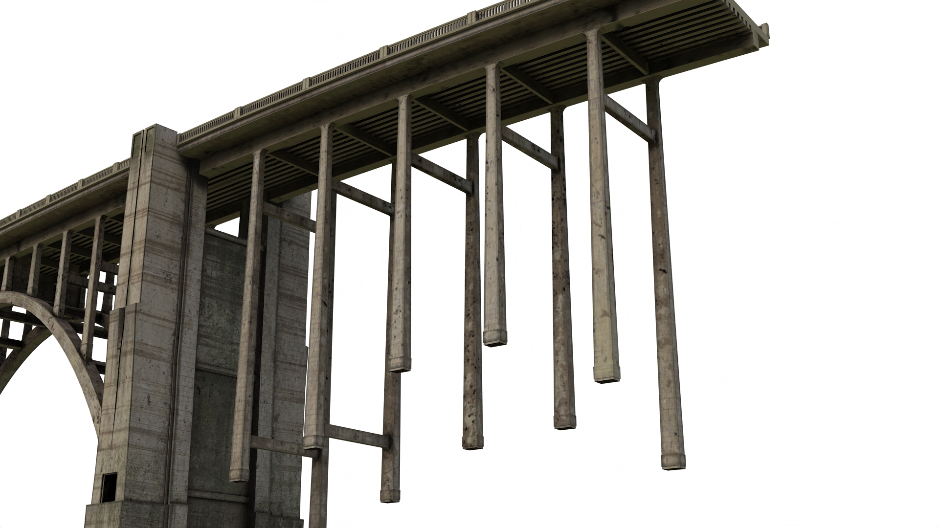 3D Arched Concrete Bridge in Big Sur model