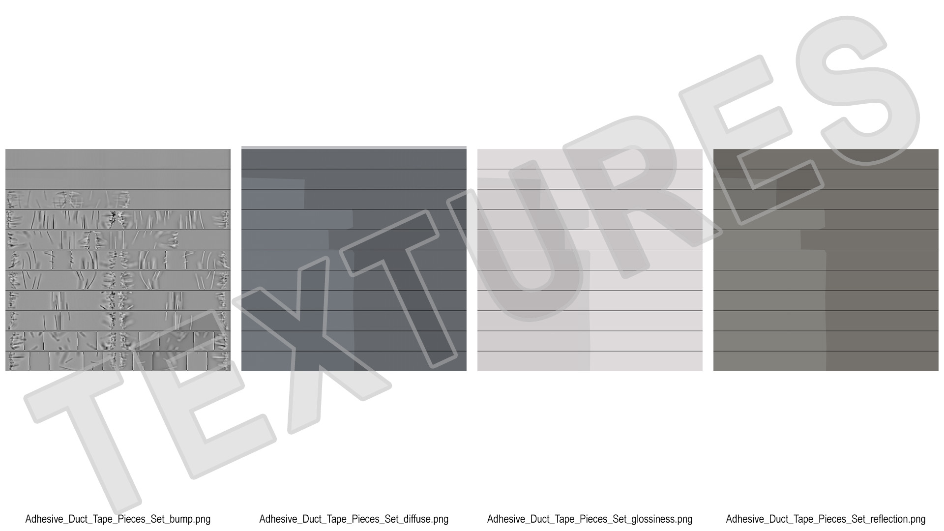 Adhesive Duct Tape Pieces Set 3D model