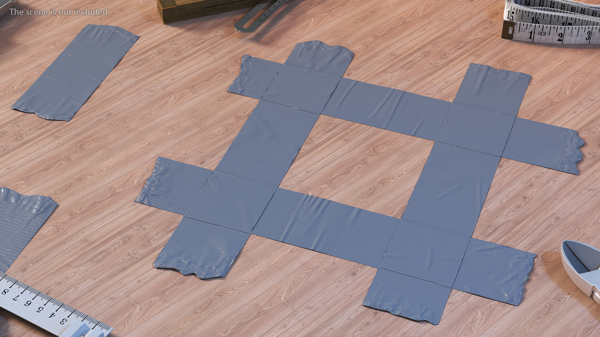 Adhesive Duct Tape Pieces Set 3D model