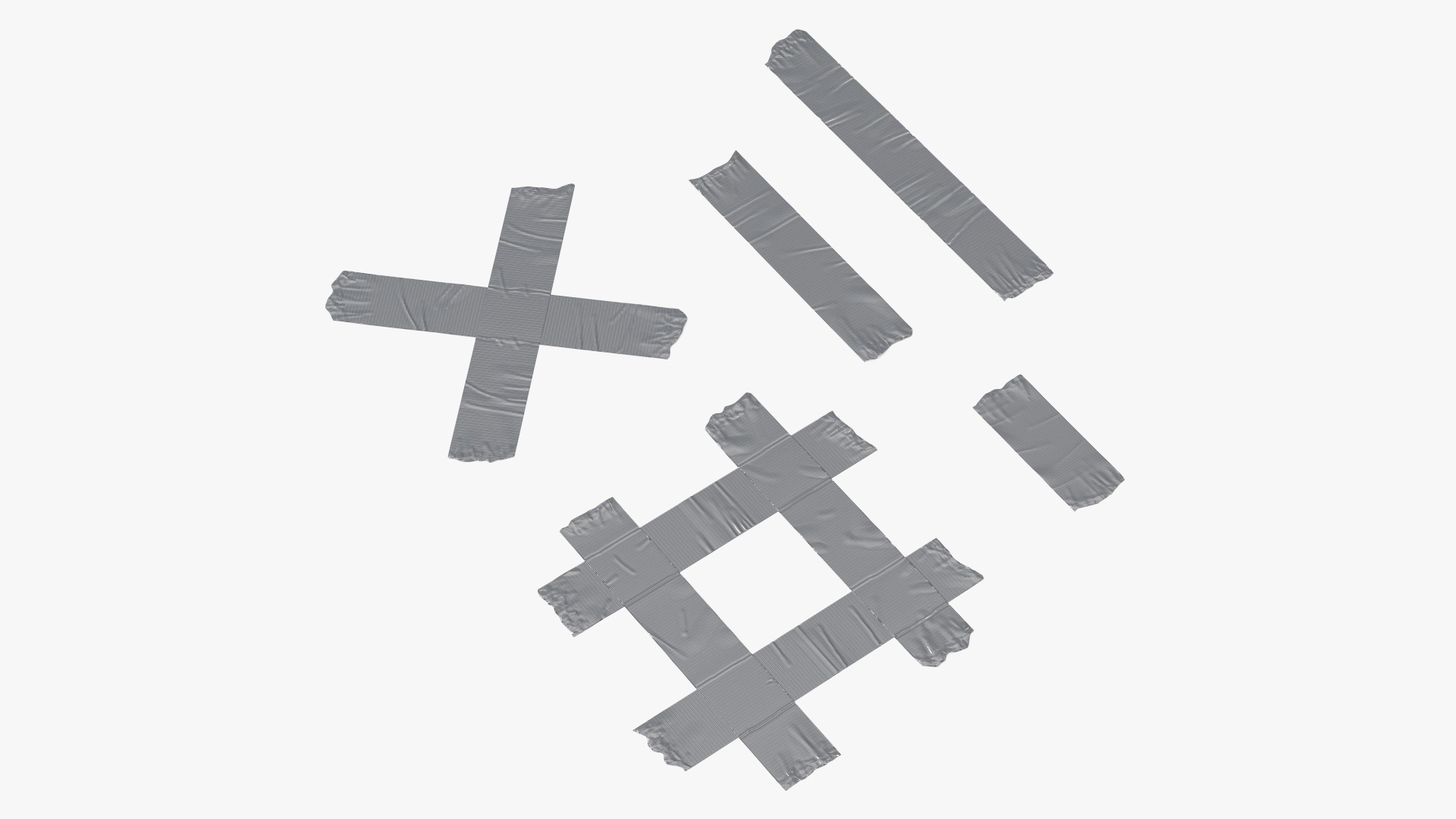 Adhesive Duct Tape Pieces Set 3D model