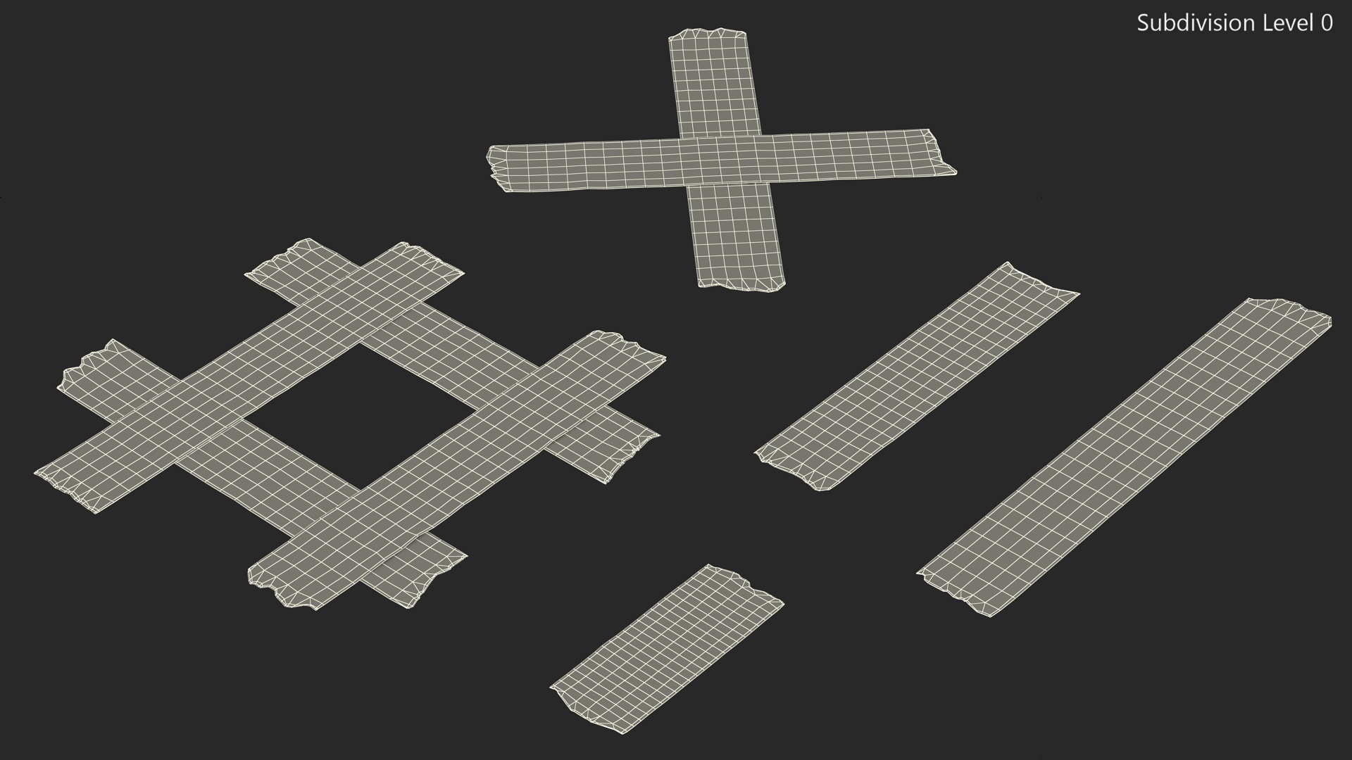Adhesive Duct Tape Pieces Set 3D model
