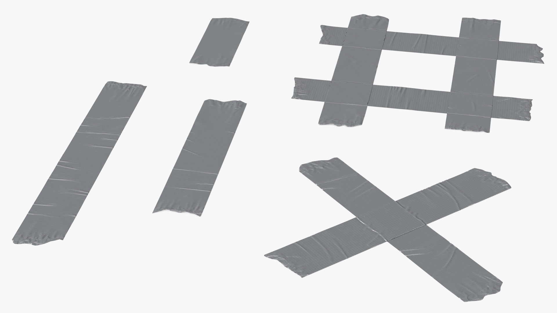 Adhesive Duct Tape Pieces Set 3D model