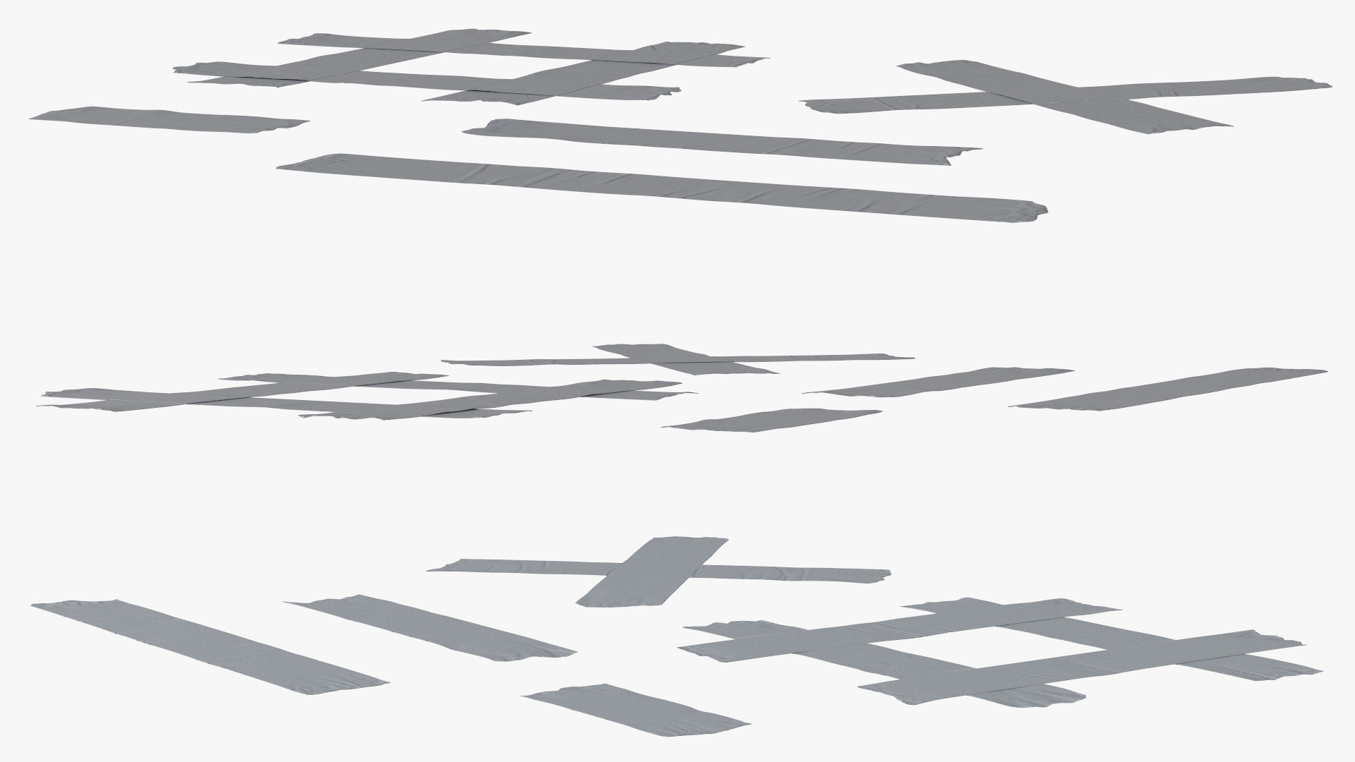 Adhesive Duct Tape Pieces Set 3D model
