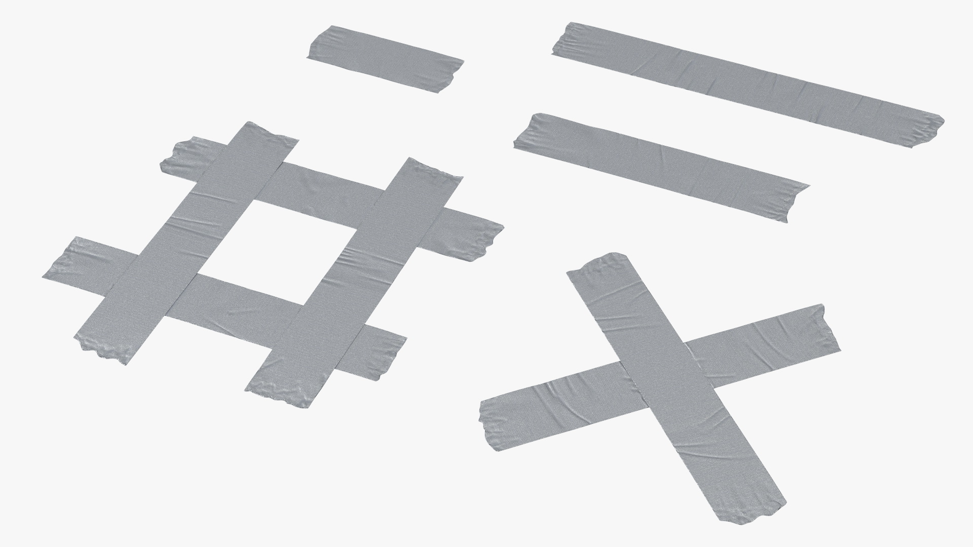 Adhesive Duct Tape Pieces Set 3D model