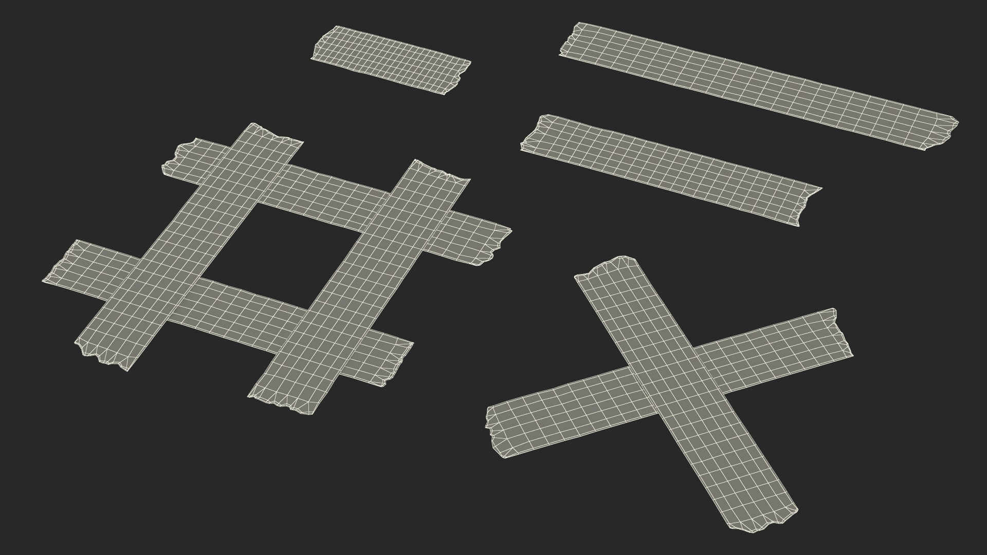 Adhesive Duct Tape Pieces Set 3D model
