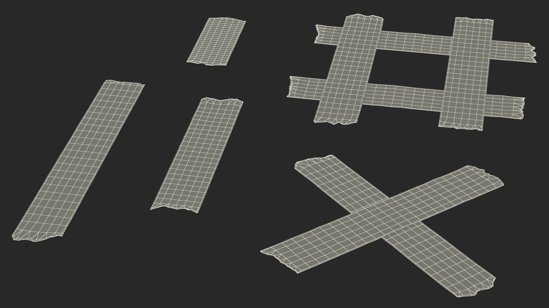 Adhesive Duct Tape Pieces Set 3D model