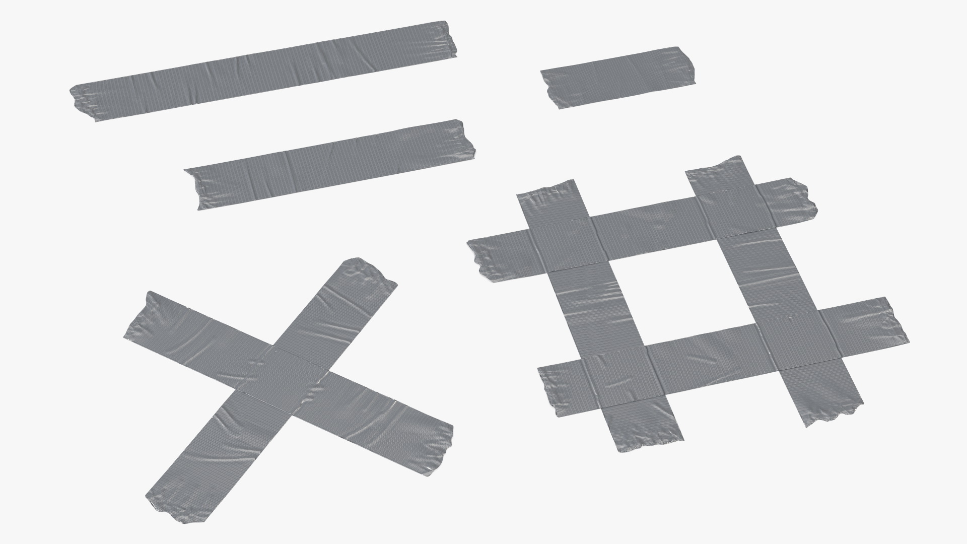 Adhesive Duct Tape Pieces Set 3D model