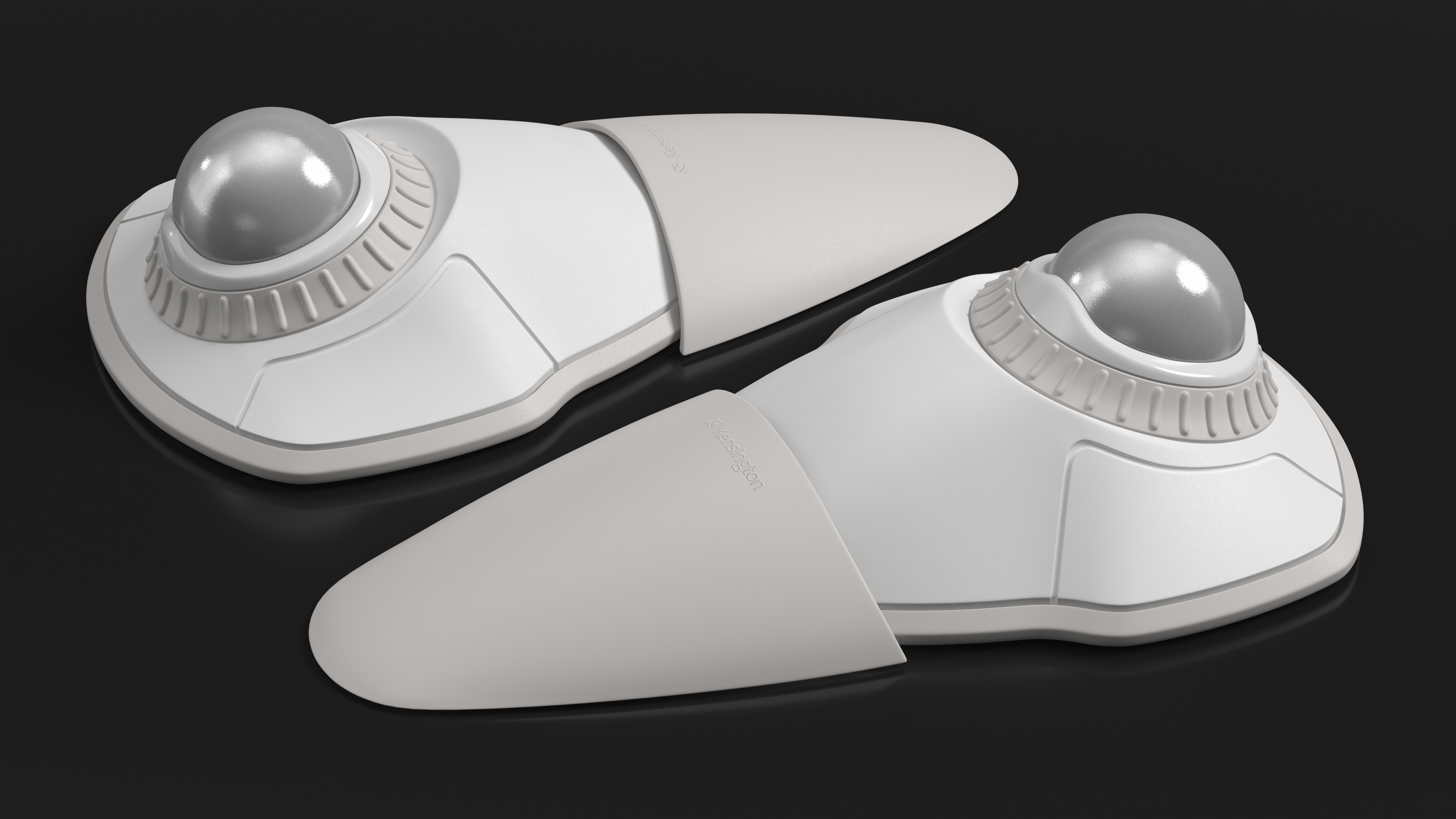 Trackball Mouse White Color 3D