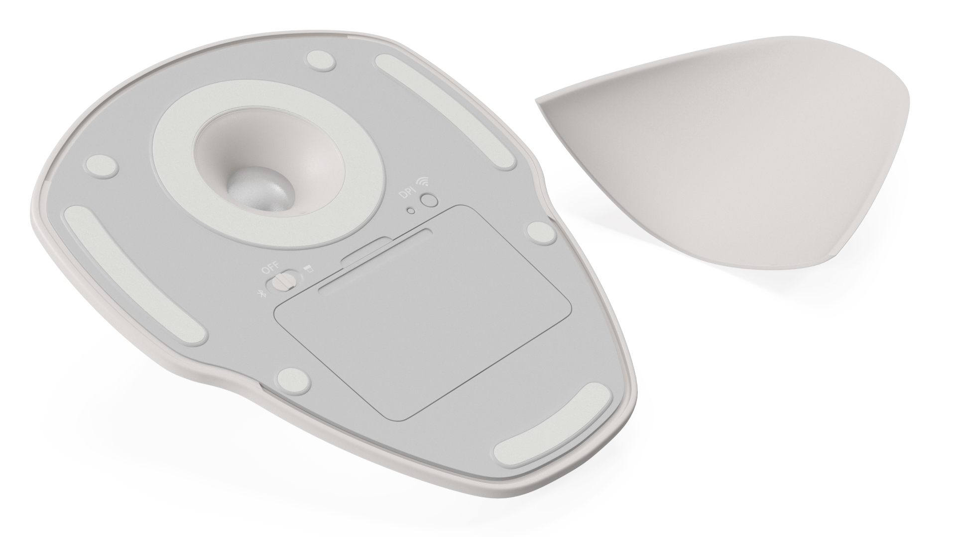 Trackball Mouse White Color 3D