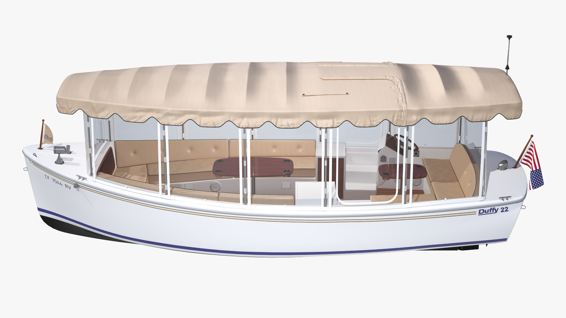 3D model Duffy 22 Bay Island Electric Boat Rigged