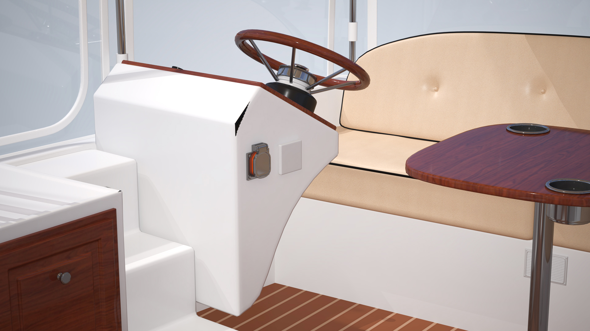 3D model Duffy 22 Bay Island Electric Boat Rigged
