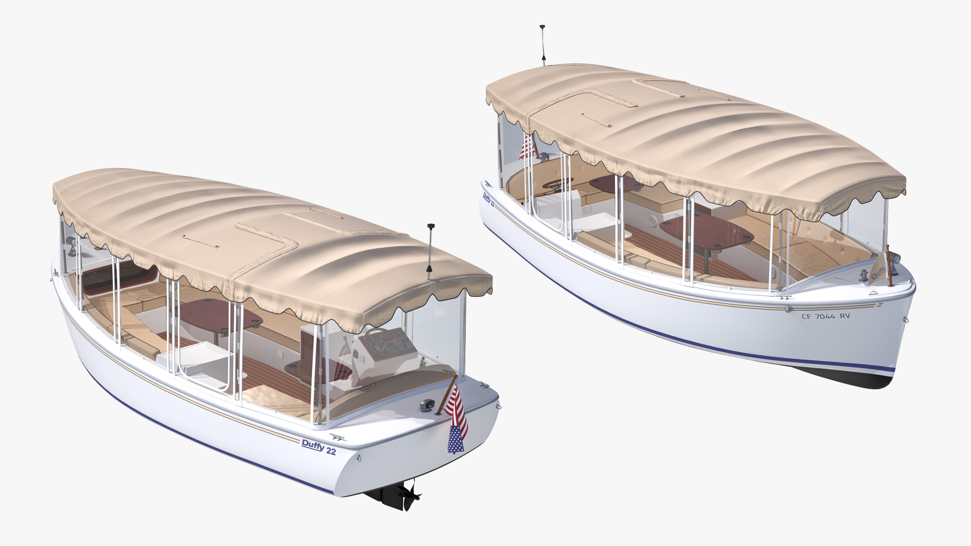 3D model Duffy 22 Bay Island Electric Boat Rigged
