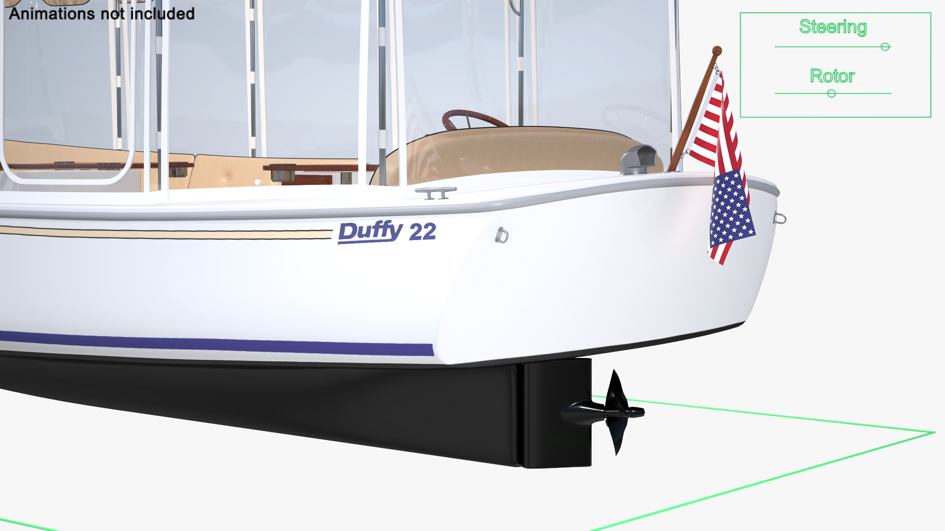 3D model Duffy 22 Bay Island Electric Boat Rigged