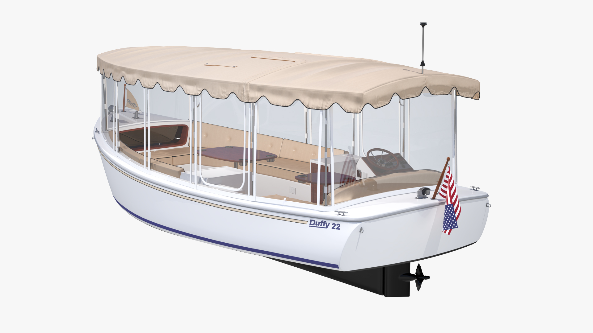 3D model Duffy 22 Bay Island Electric Boat Rigged