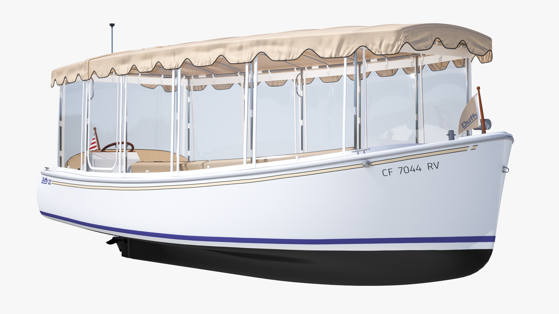 3D model Duffy 22 Bay Island Electric Boat Rigged