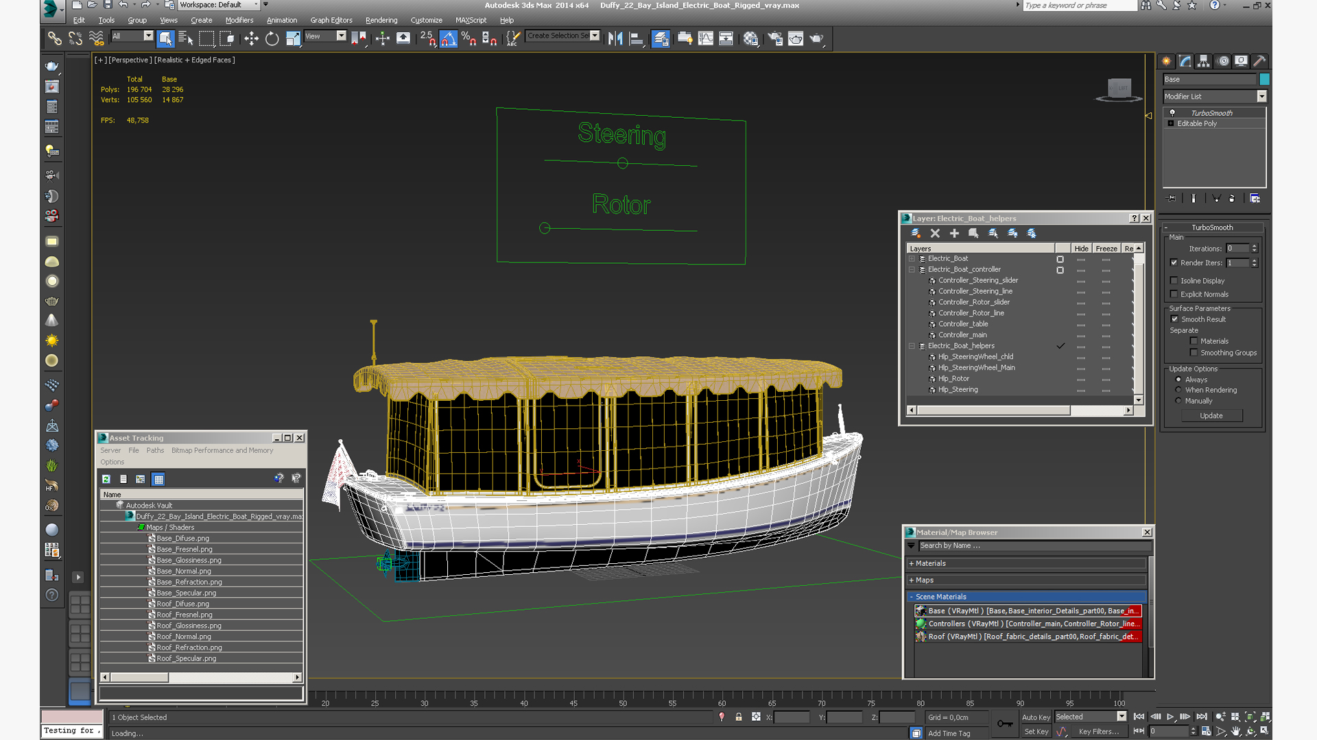 3D model Duffy 22 Bay Island Electric Boat Rigged