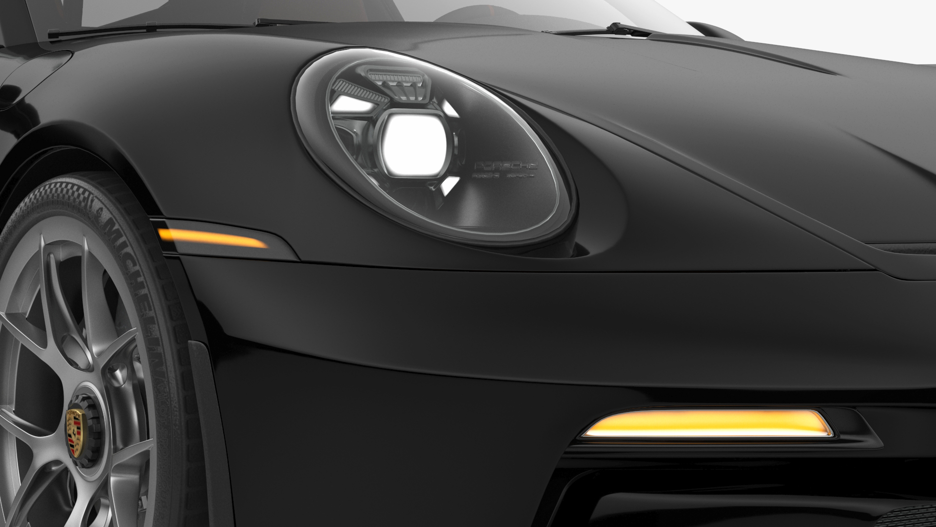Sport Car Porsche 911 2024 Black 3D