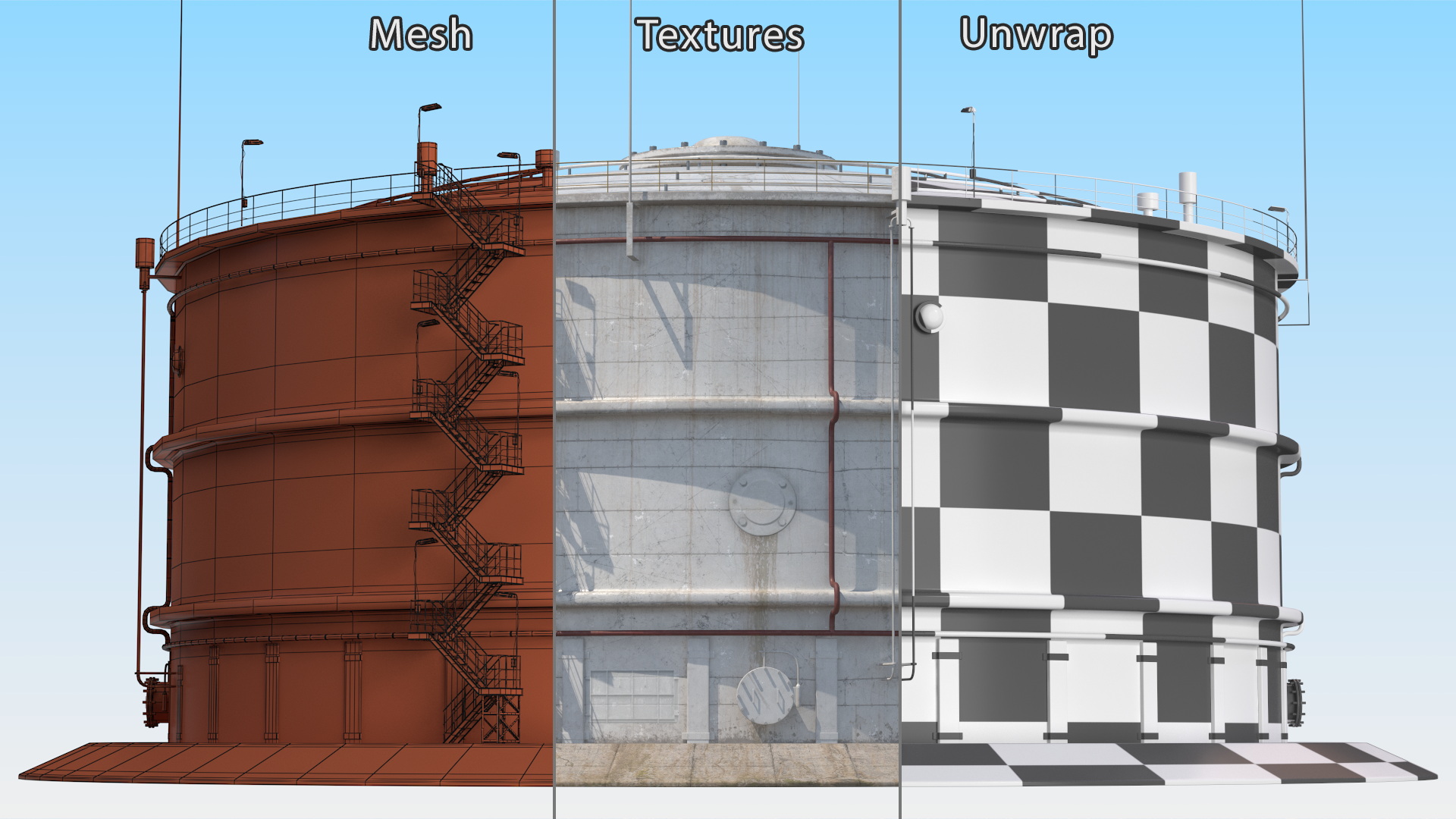 Oil Storage Tanks Dirt 3D