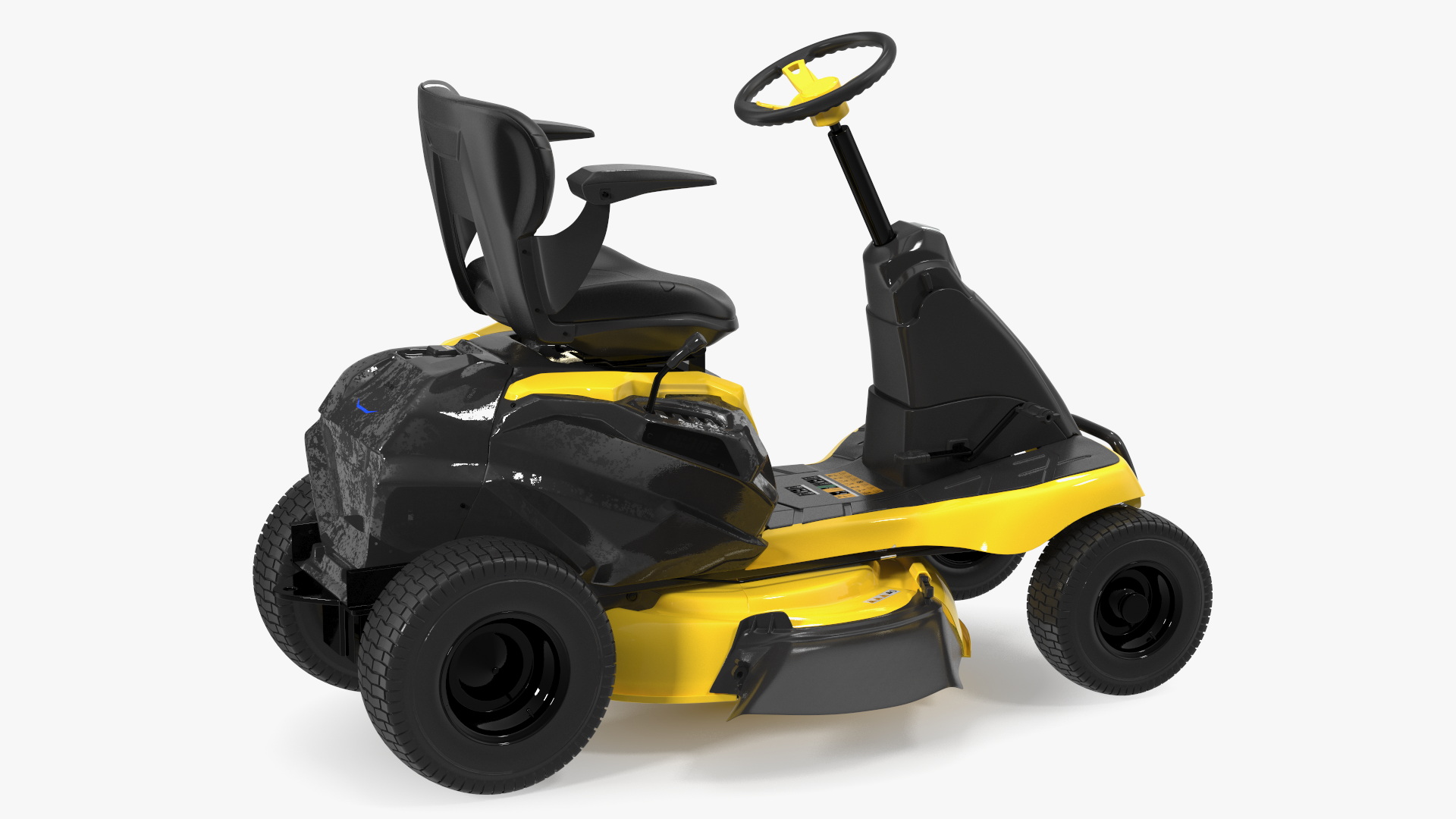 Electric Riding Lawn Mower Rigged for Maya 3D