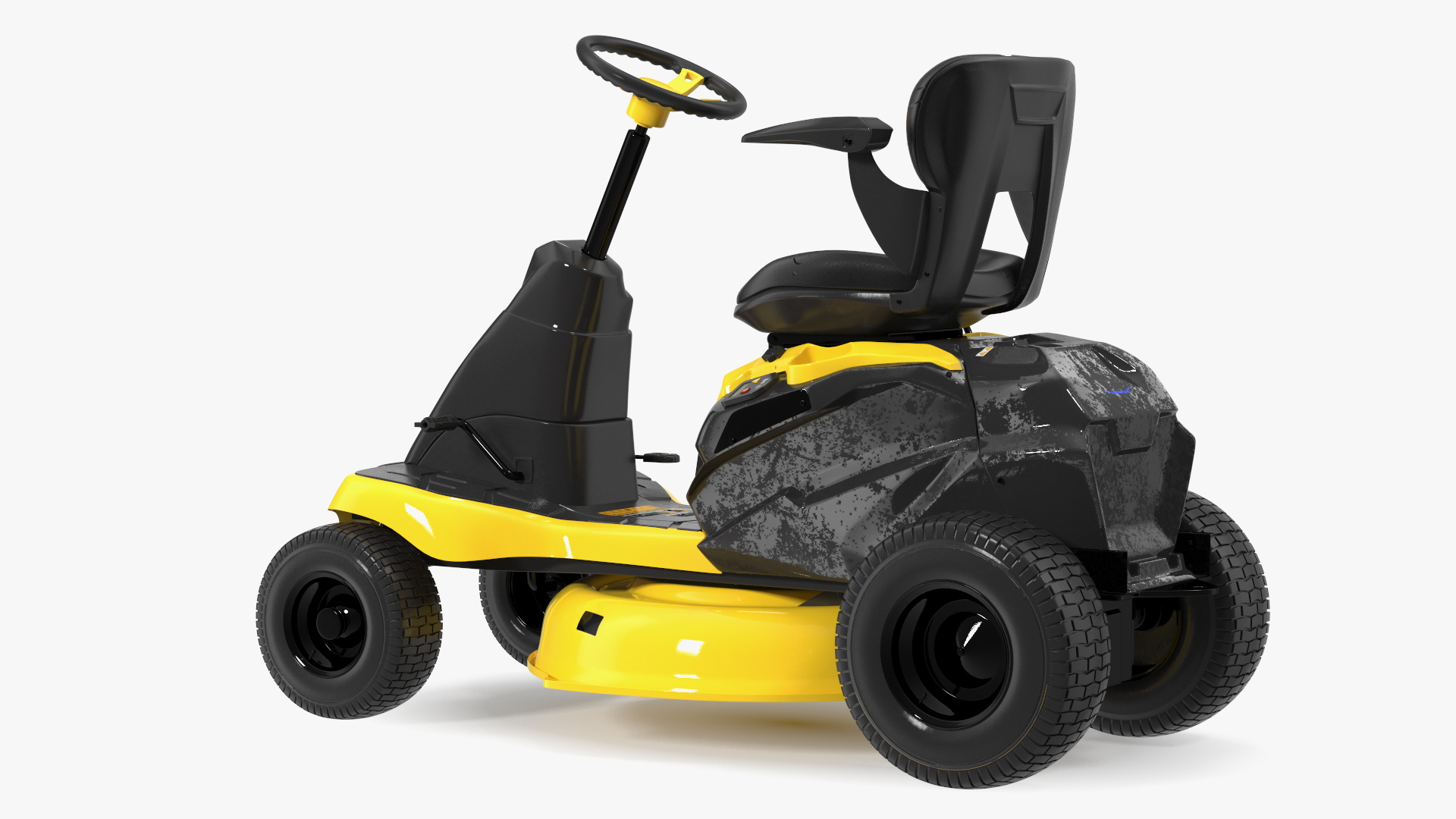 Electric Riding Lawn Mower Rigged for Maya 3D
