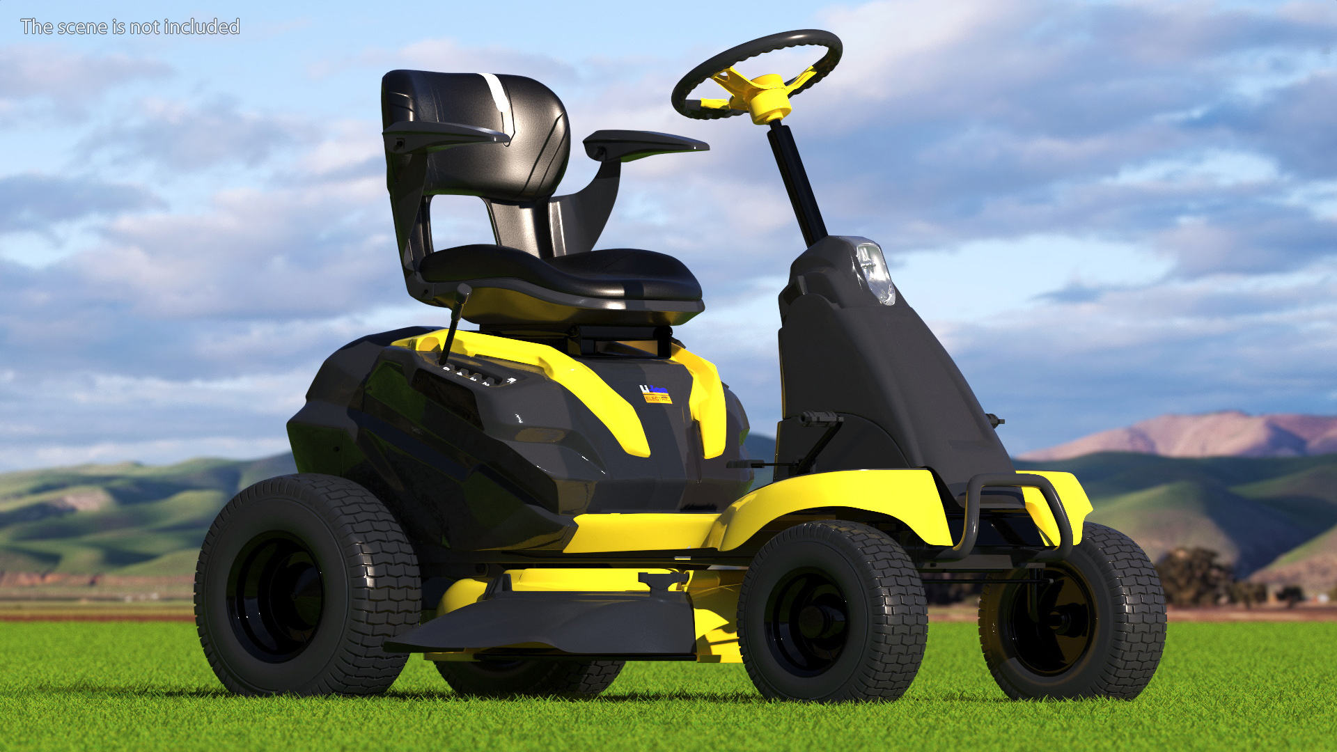 Electric Riding Lawn Mower Rigged for Maya 3D