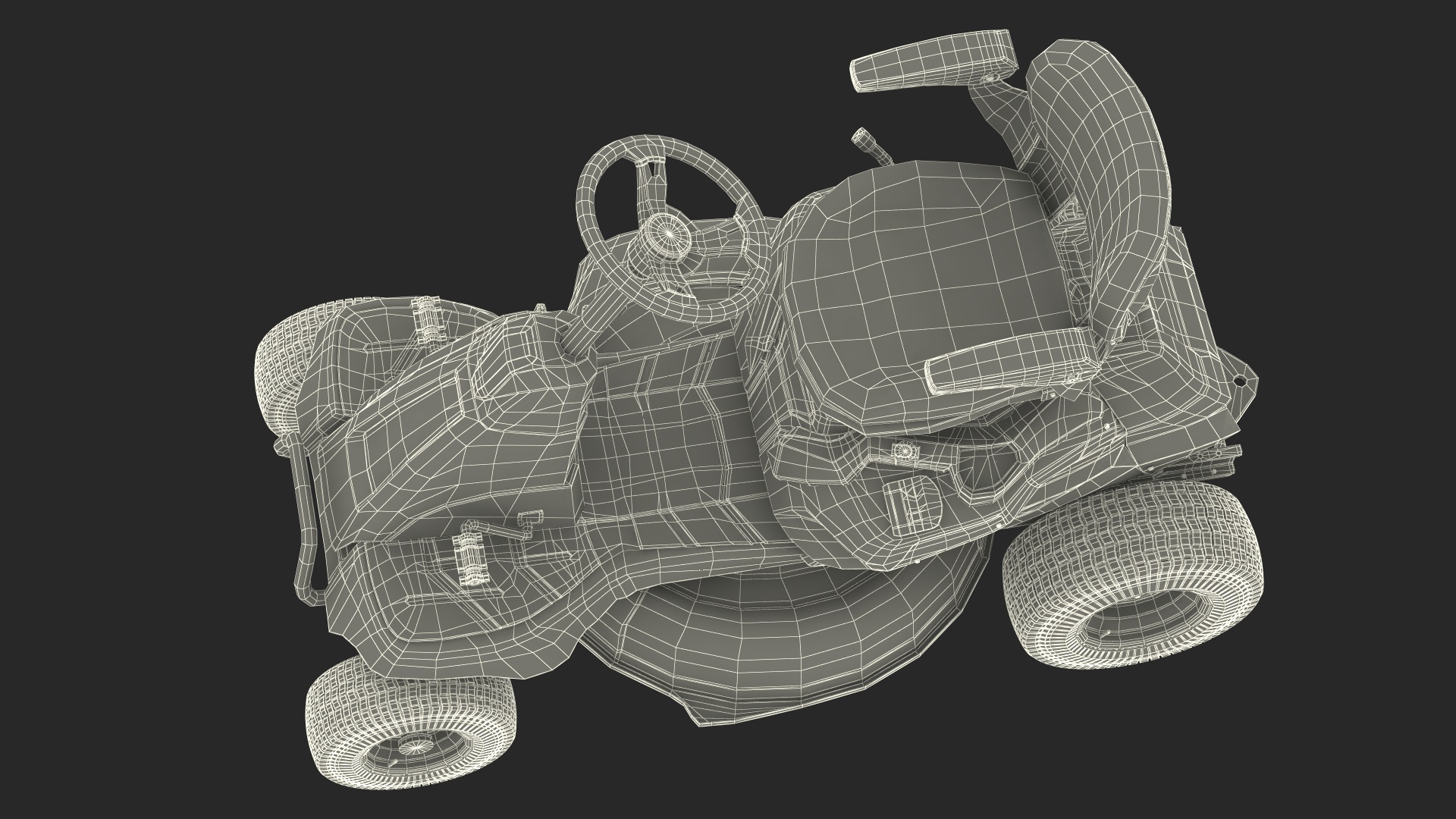 Electric Riding Lawn Mower Rigged for Maya 3D