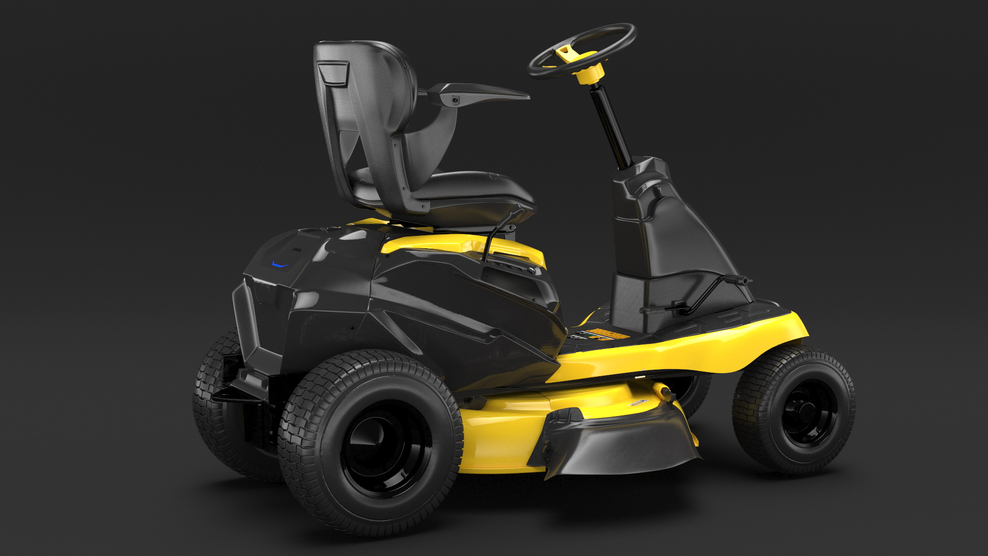 Electric Riding Lawn Mower Rigged for Maya 3D