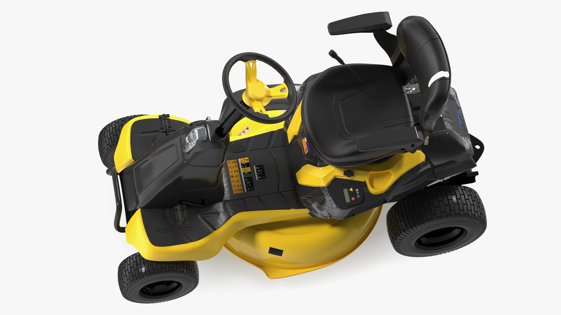 Electric Riding Lawn Mower Rigged for Maya 3D
