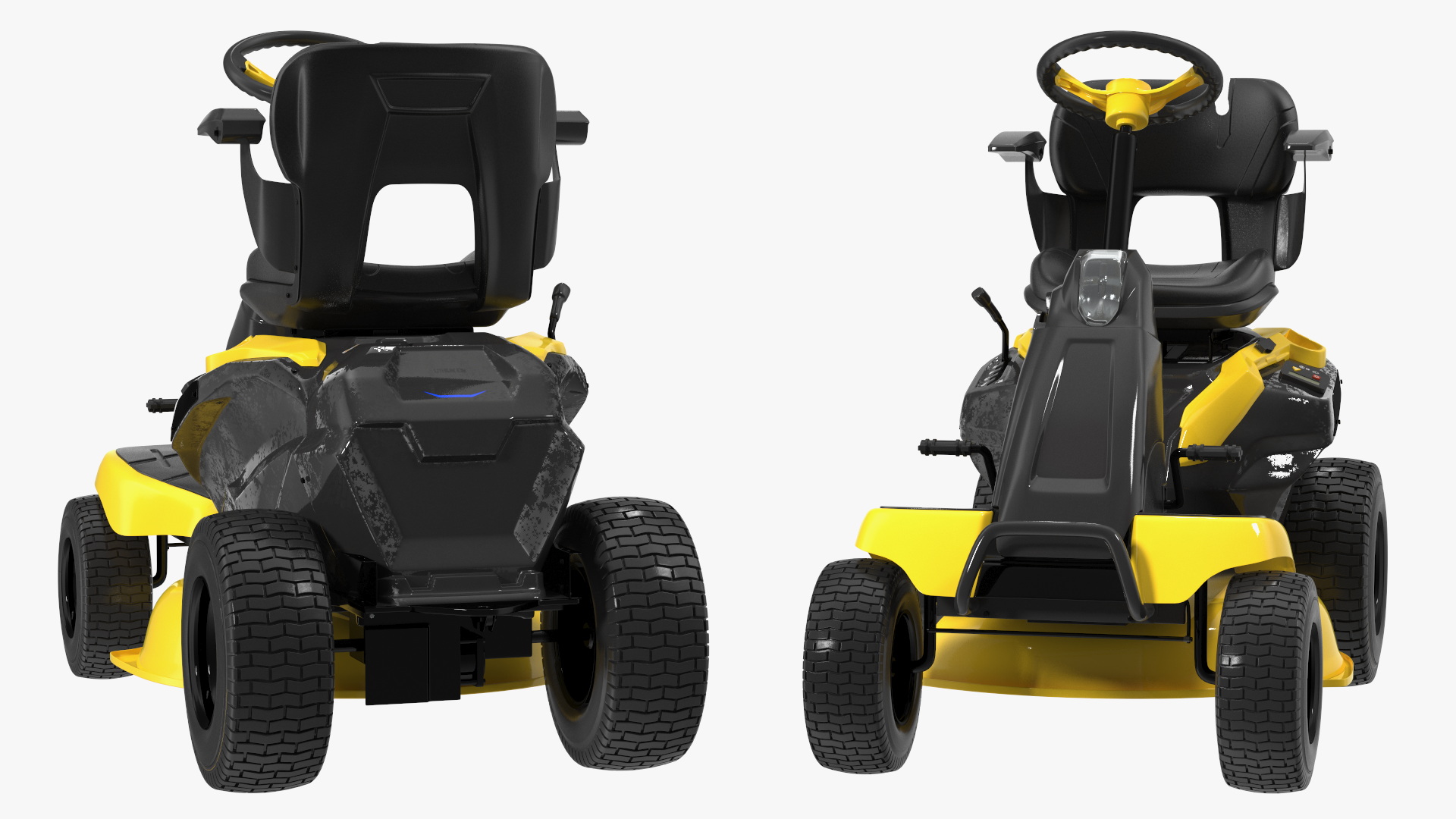 Electric Riding Lawn Mower Rigged for Maya 3D