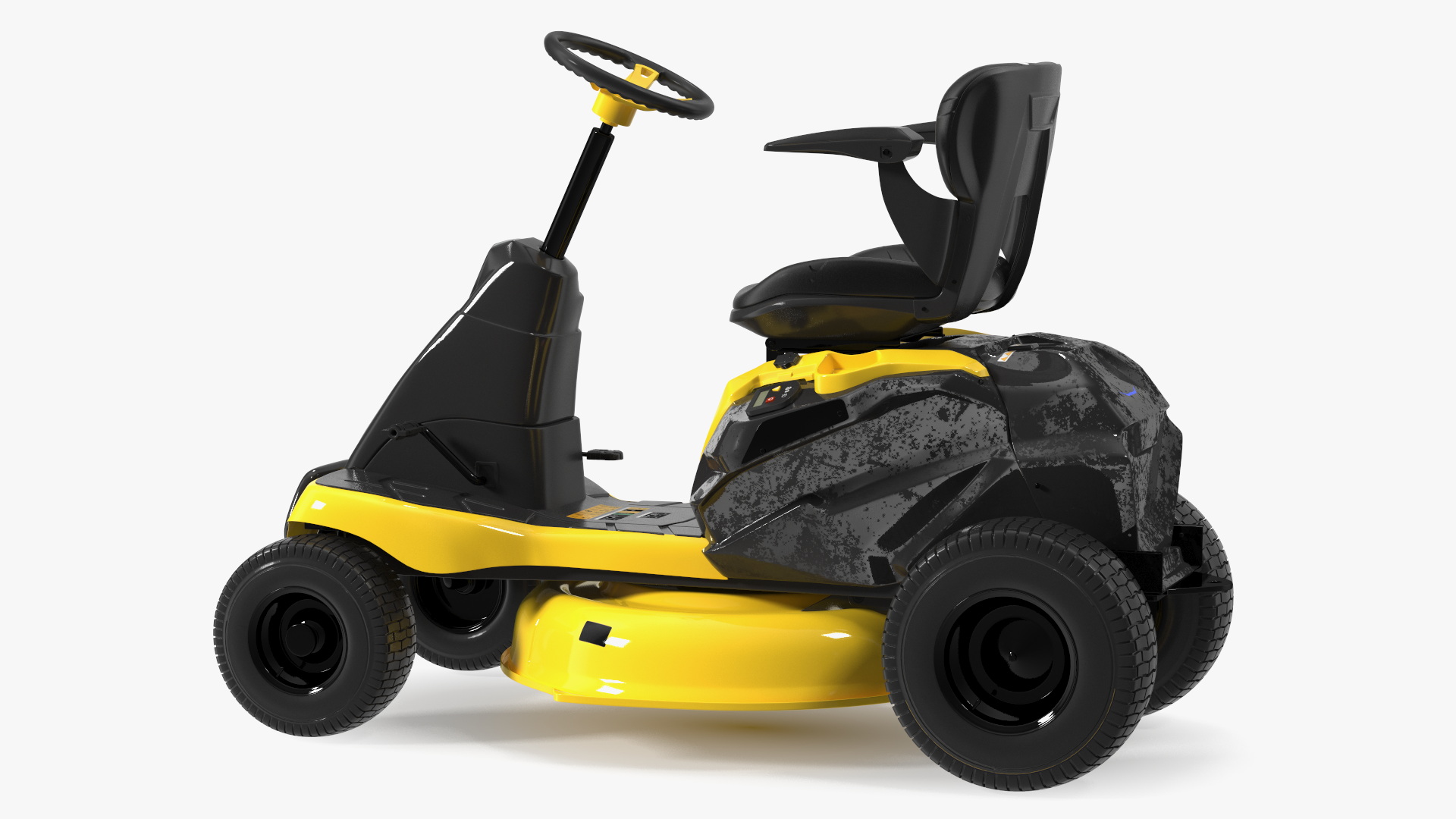 Electric Riding Lawn Mower Rigged for Maya 3D