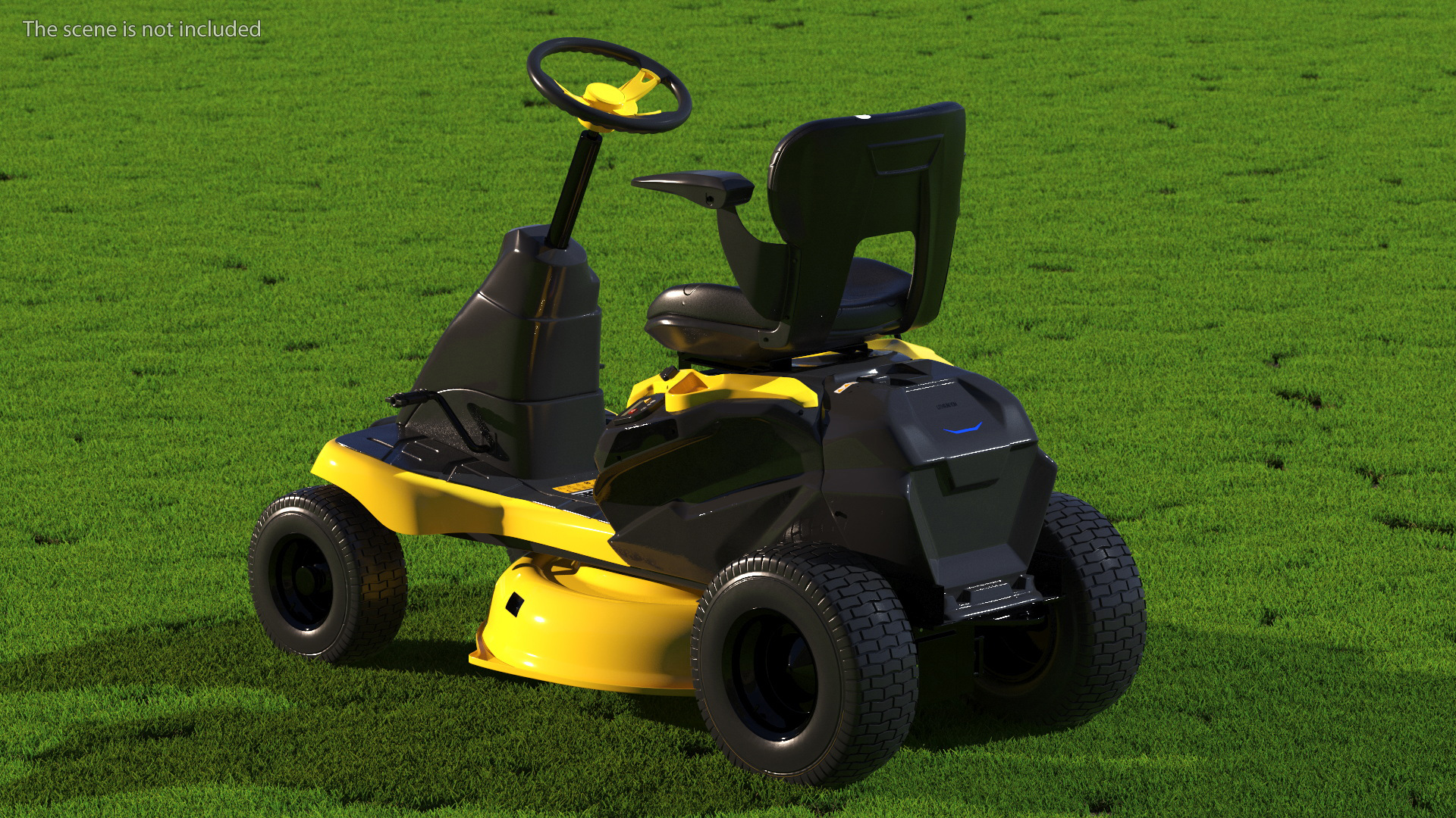 Electric Riding Lawn Mower Rigged for Maya 3D