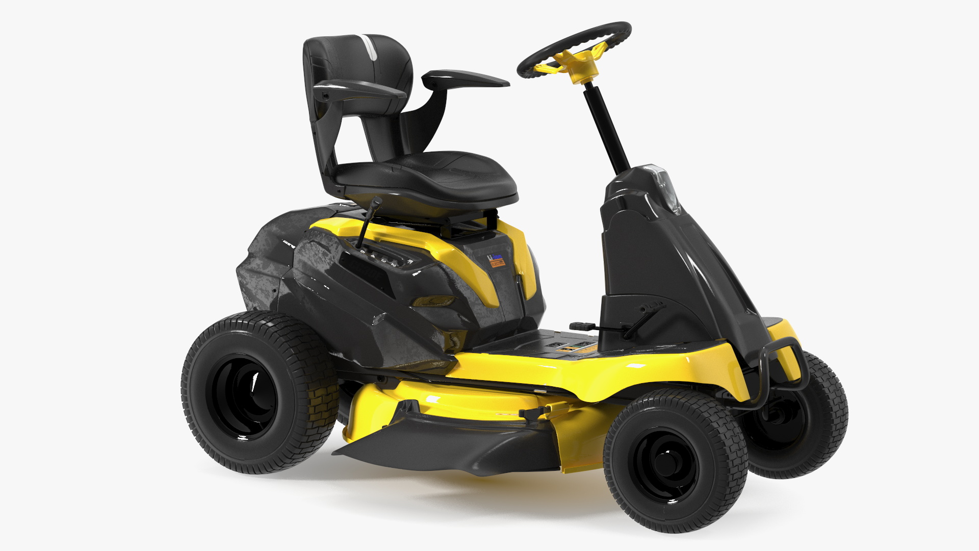 Electric Riding Lawn Mower Rigged for Maya 3D