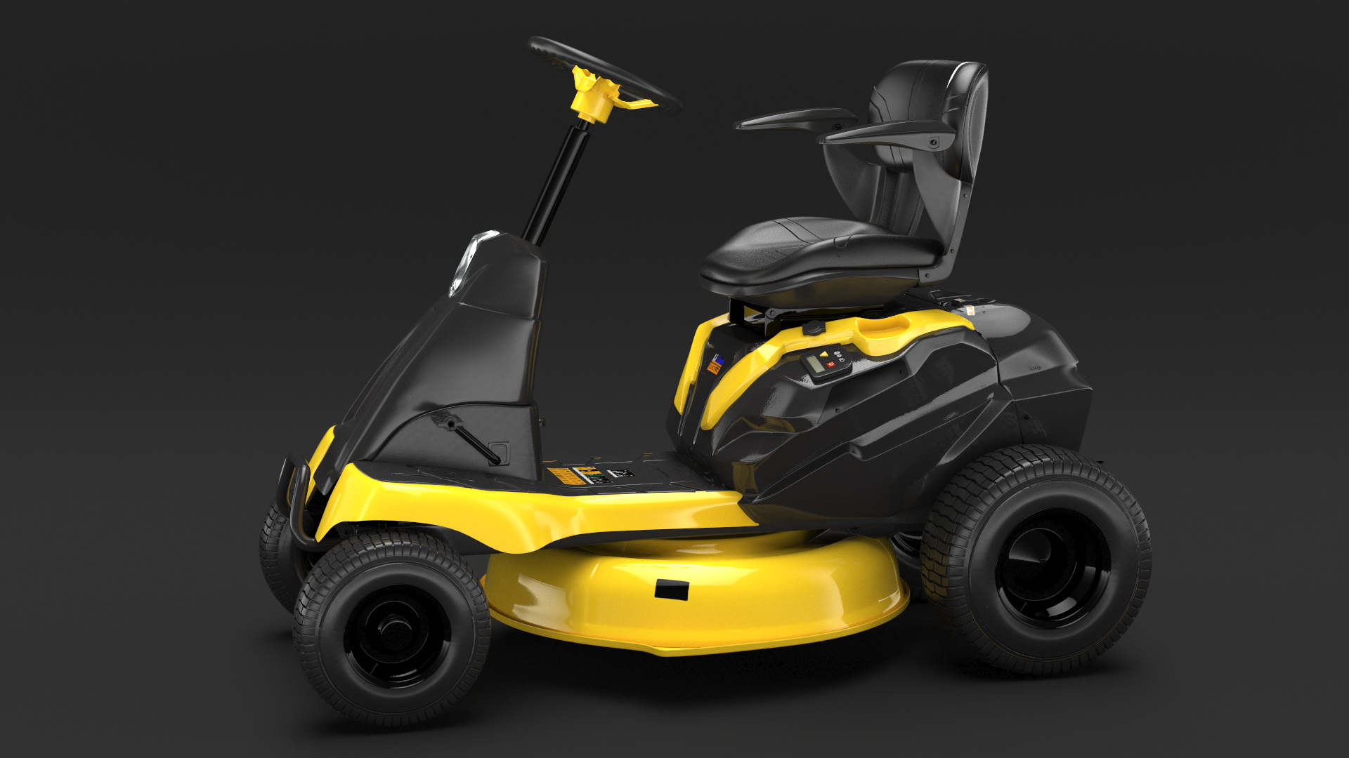 Electric Riding Lawn Mower Rigged for Maya 3D