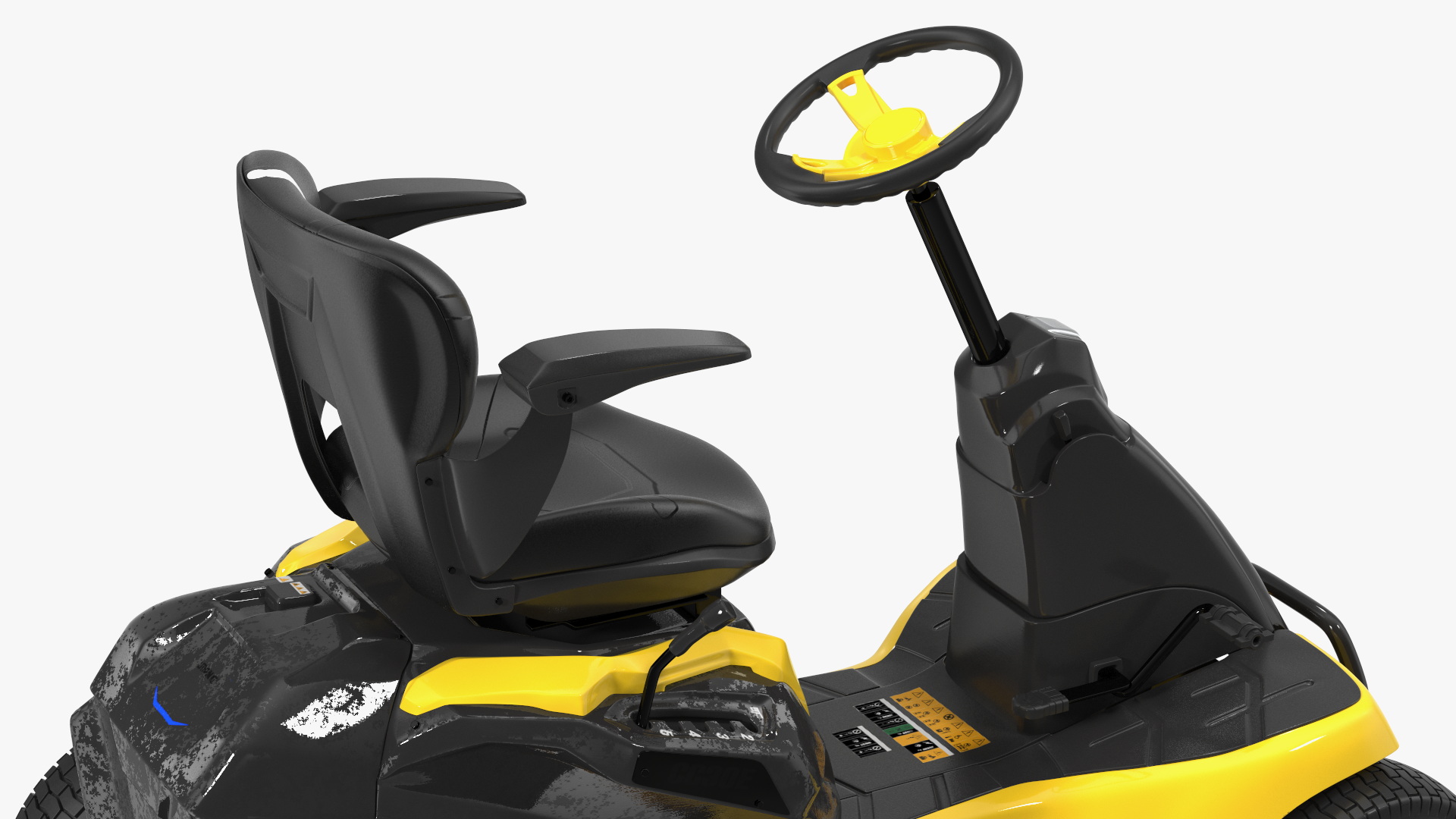 Electric Riding Lawn Mower Rigged for Maya 3D