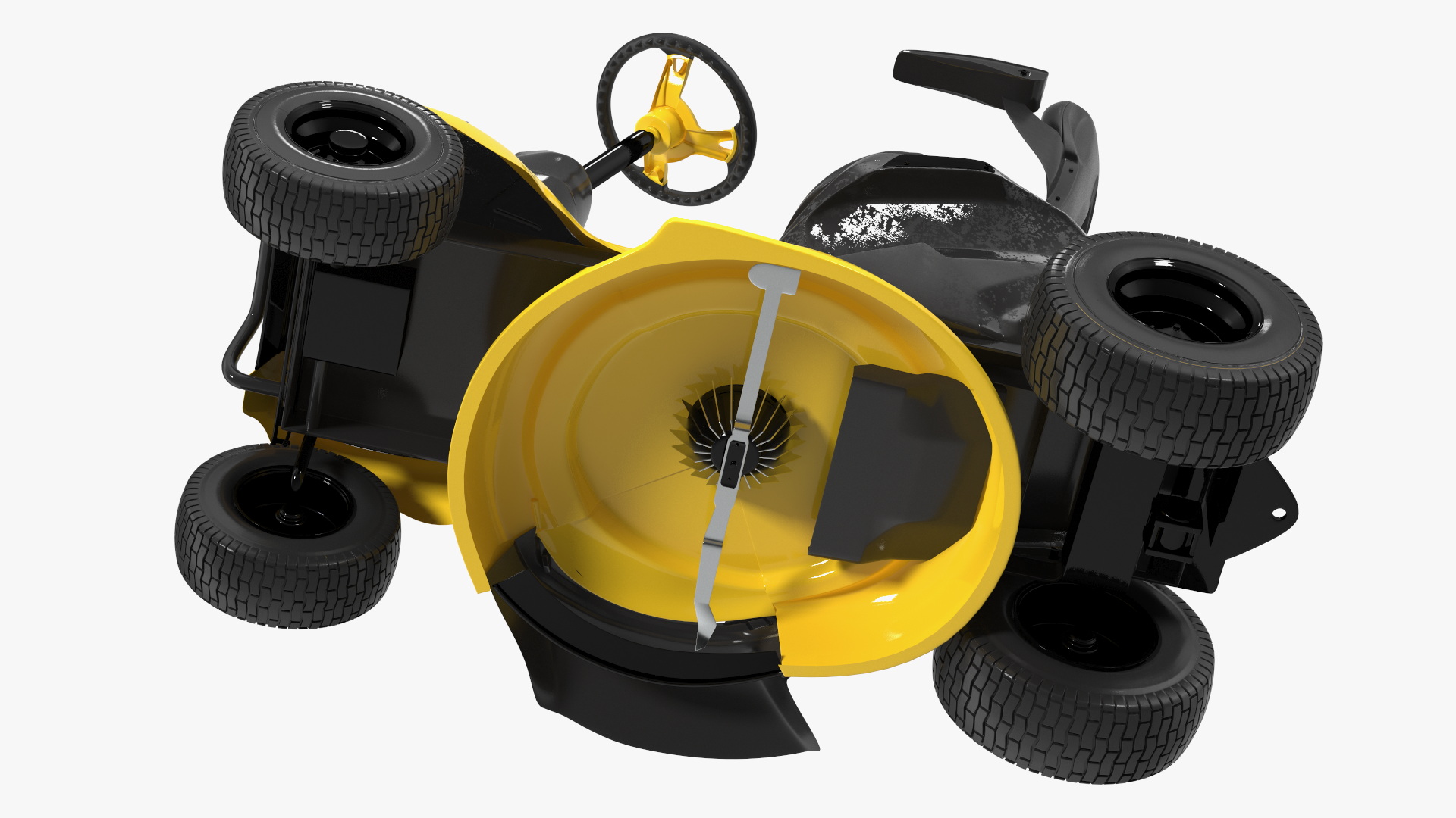 Electric Riding Lawn Mower Rigged for Maya 3D