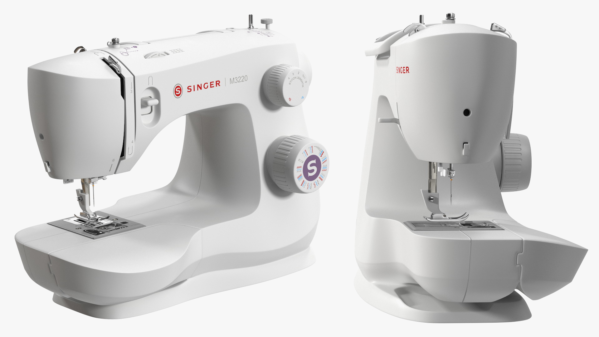 Sewing Machine Singer with Horn Table Cabinet Rigged 3D