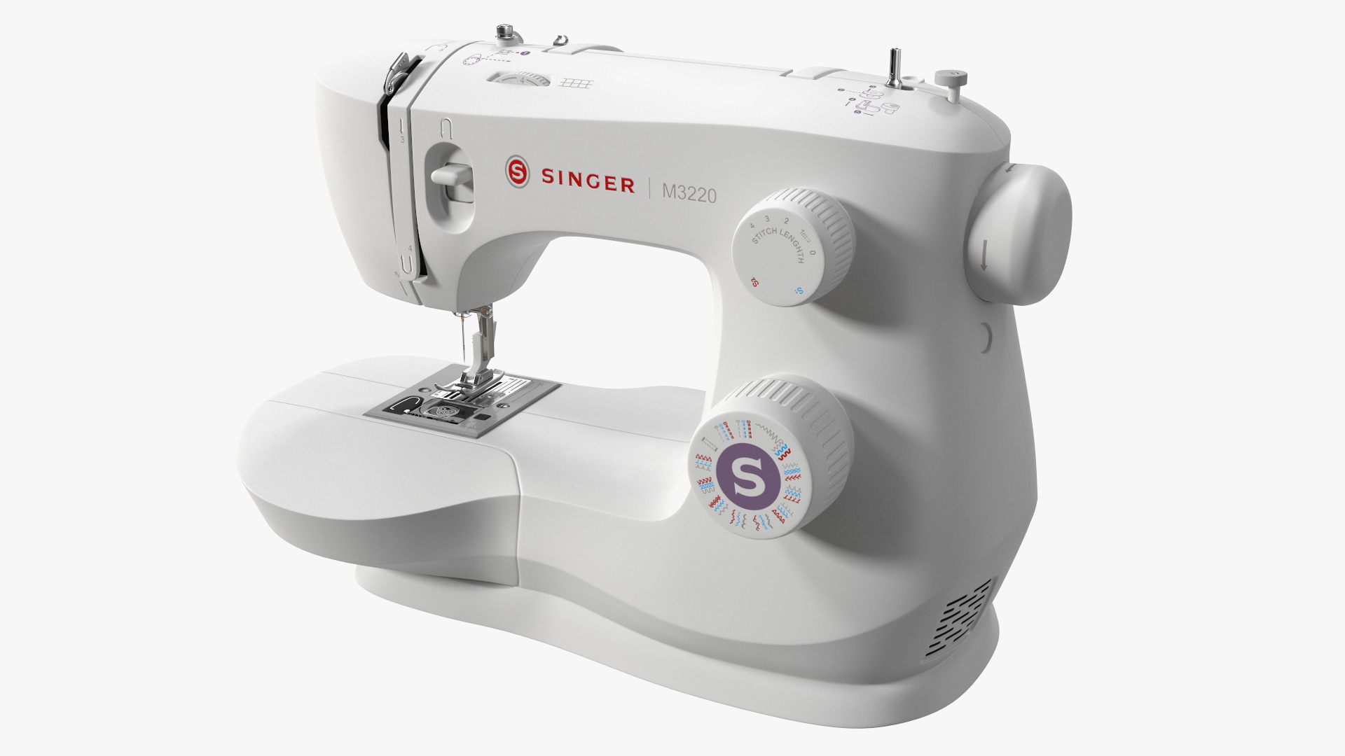 Sewing Machine Singer with Horn Table Cabinet Rigged 3D