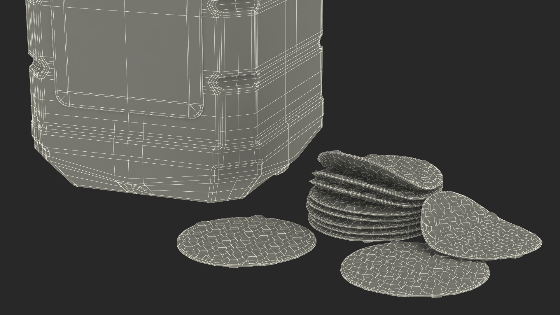 Cotton Pads Stack and First Aid Antiseptic 3D