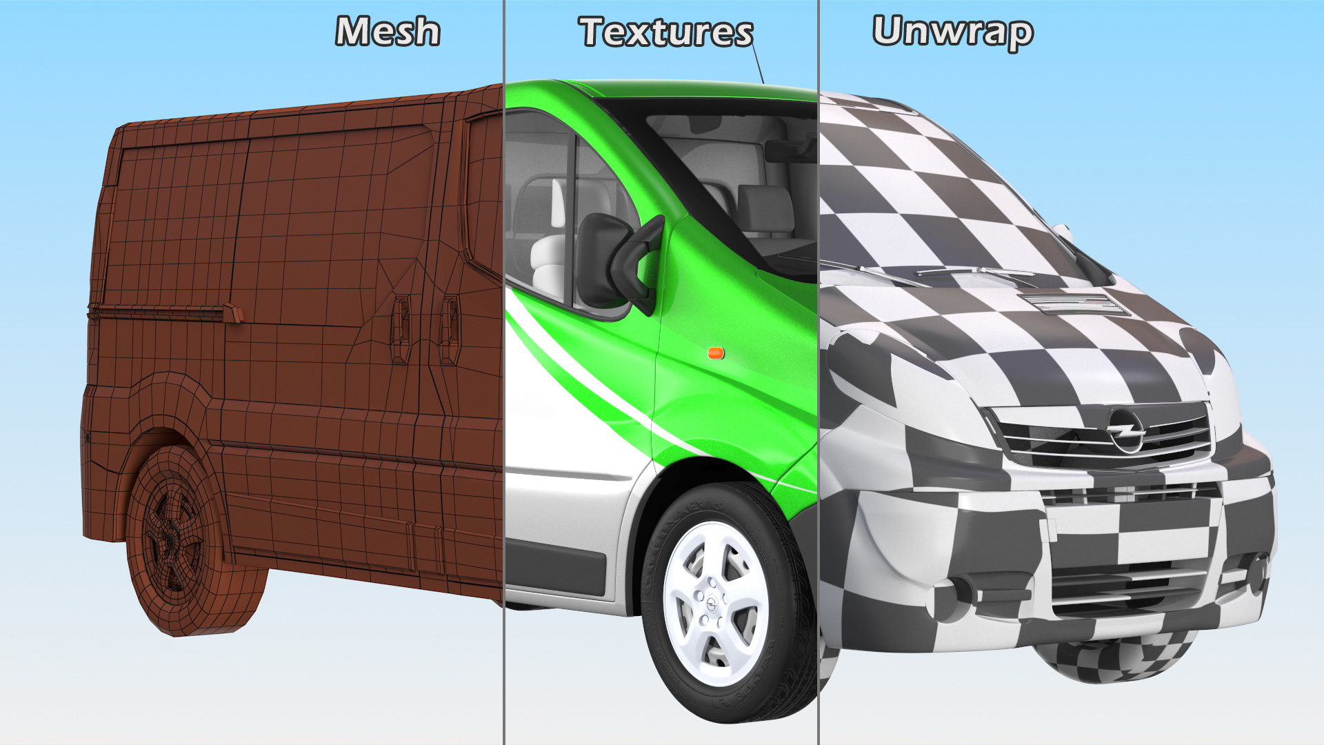 3D Opel Vivaro 2013 Simple Interior Your Brand model