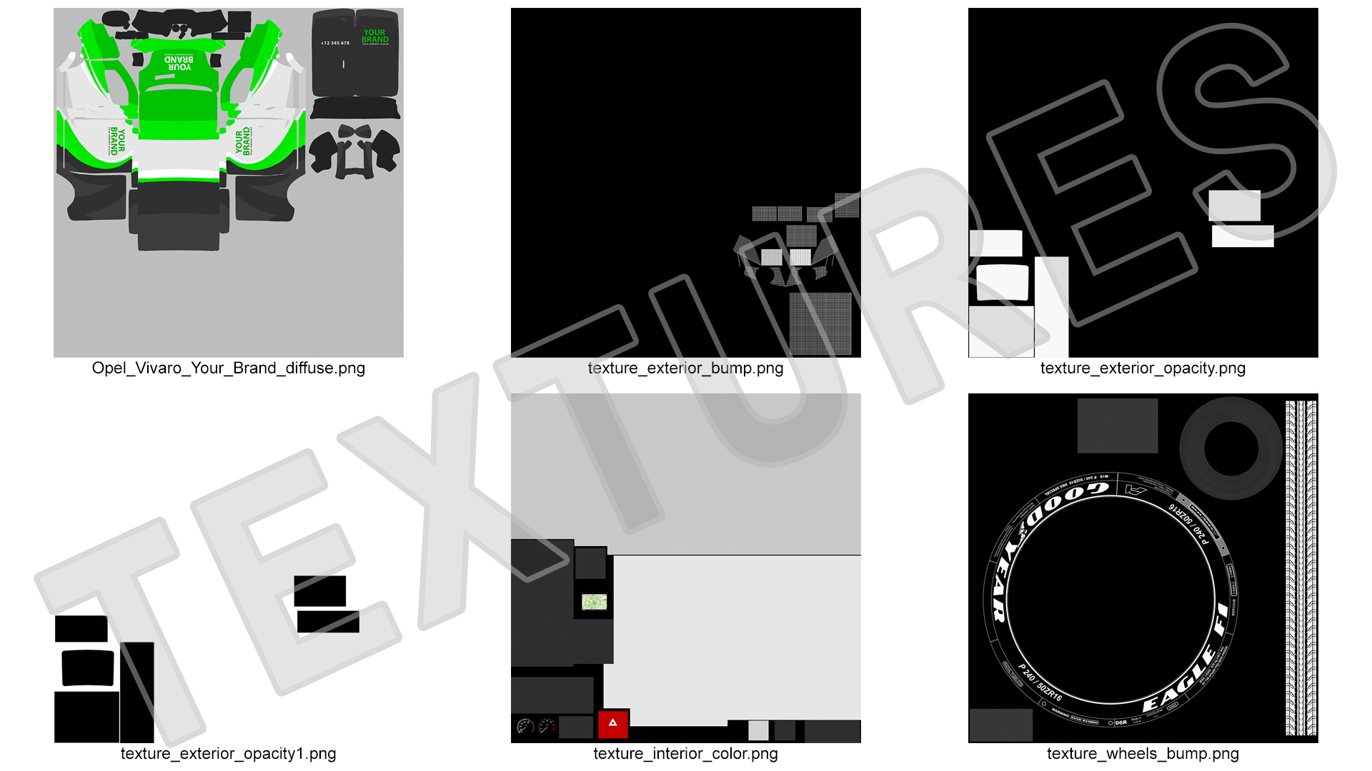 3D Opel Vivaro 2013 Simple Interior Your Brand model