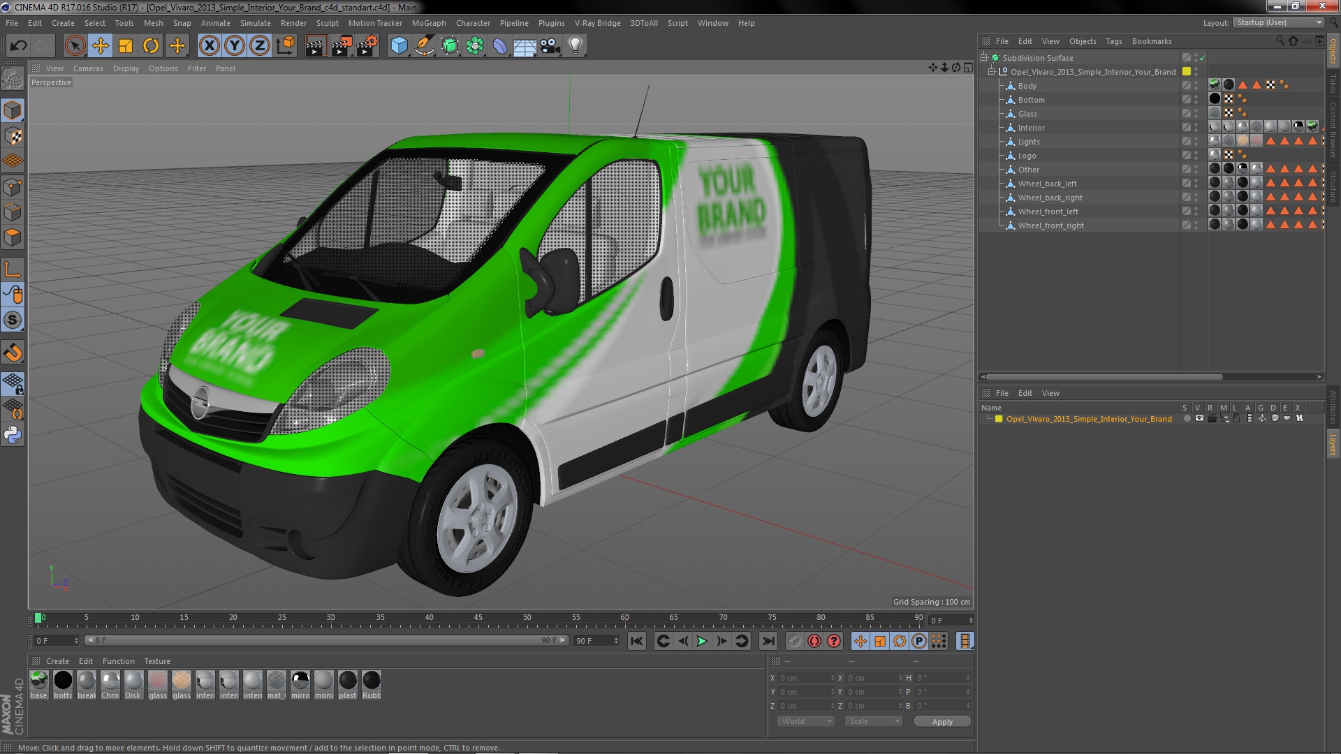 3D Opel Vivaro 2013 Simple Interior Your Brand model