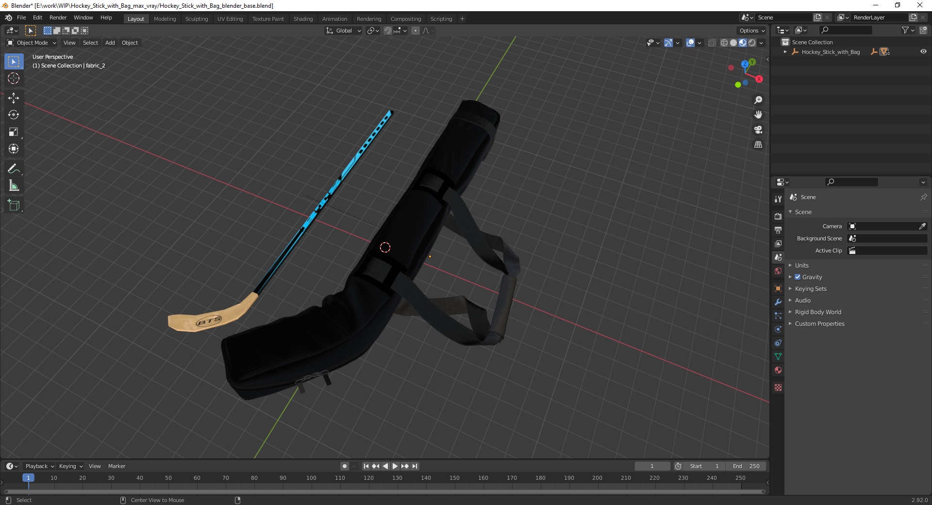 3D Hockey Stick with Bag
