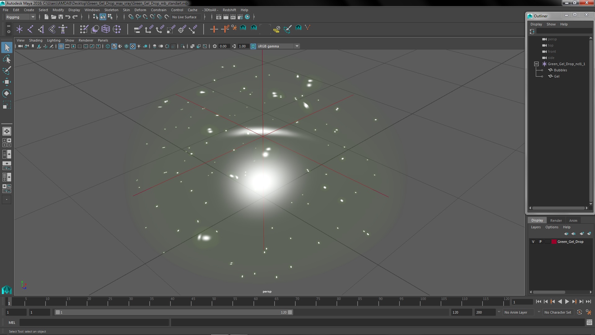Green Gel Drop 3D model