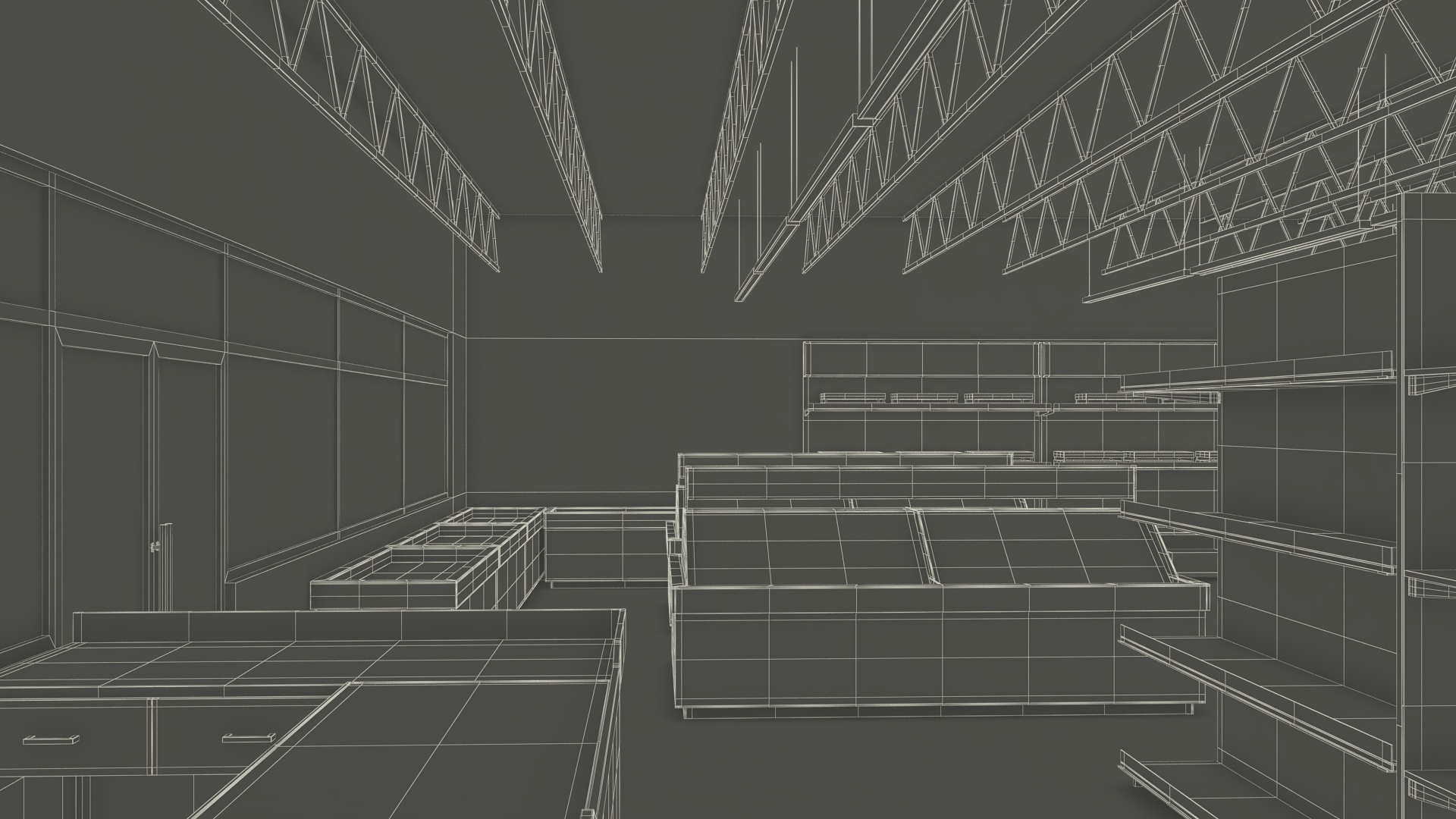 3D model Interior Empty Market Natural Foods