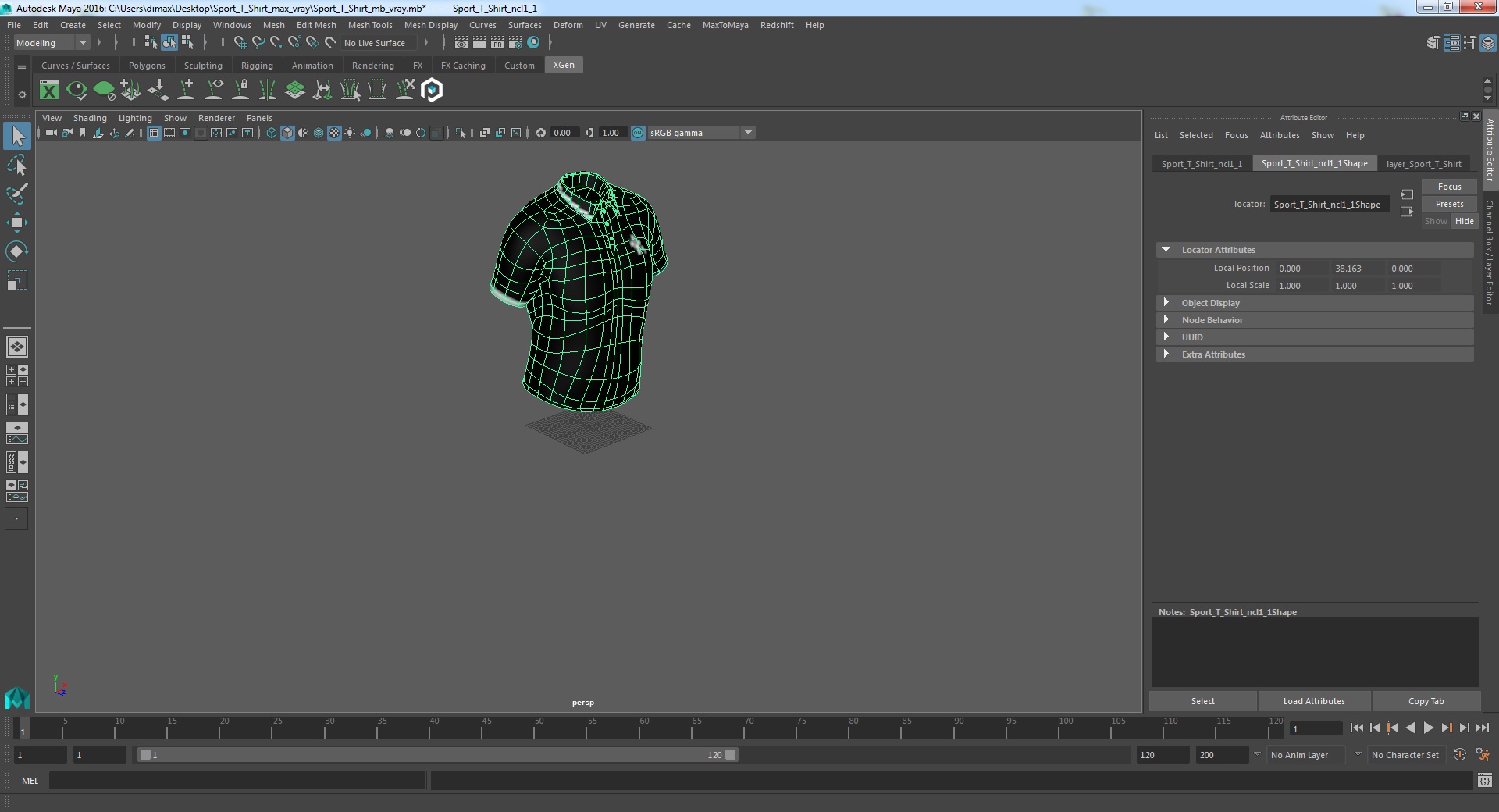 3D Sport T Shirt model