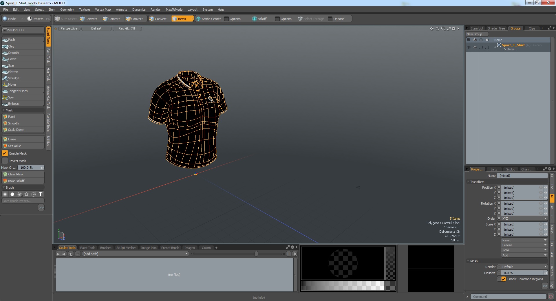 3D Sport T Shirt model