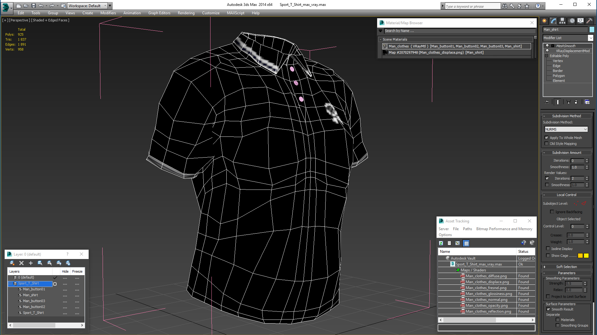 3D Sport T Shirt model